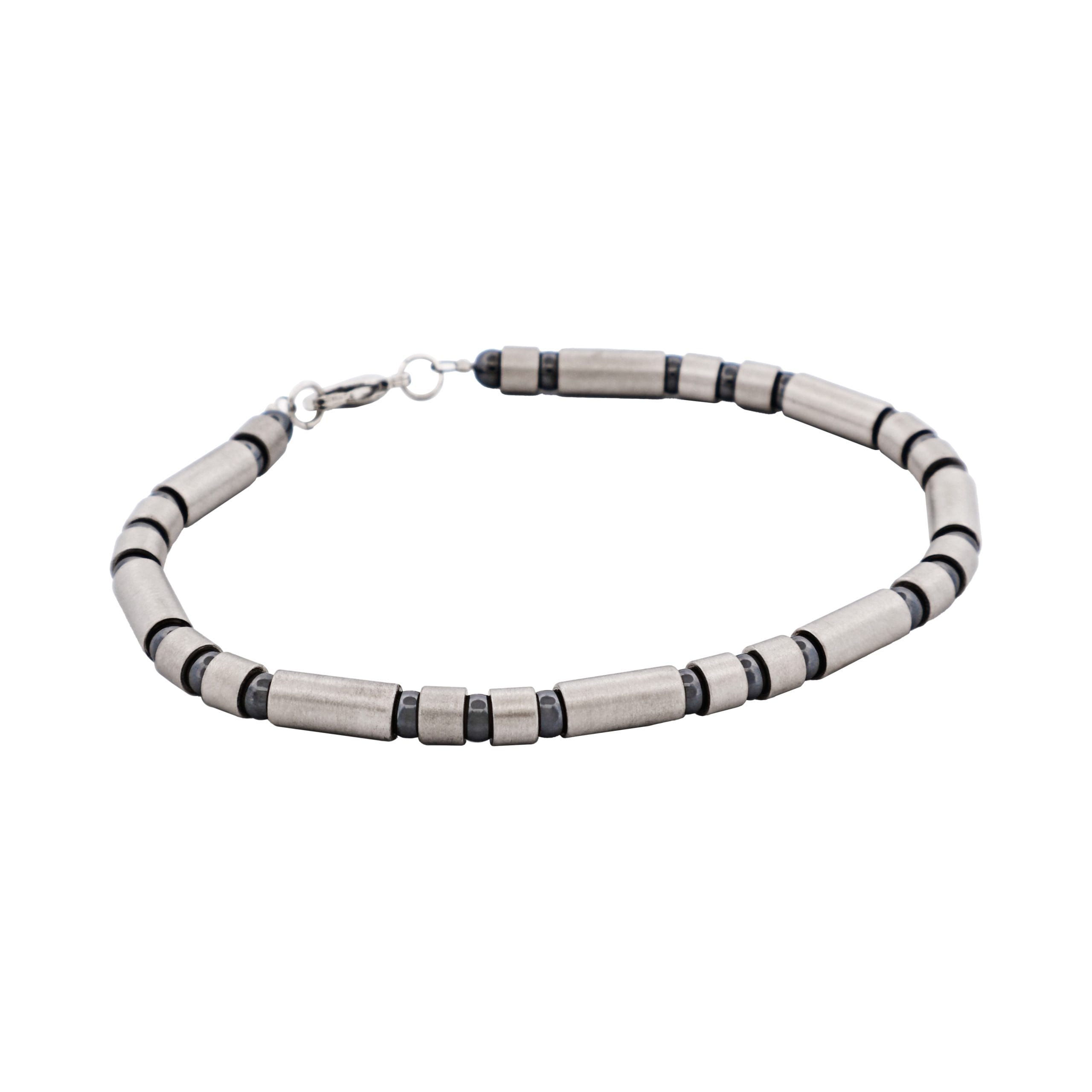 Stainless Steel Tube Bead & Ball Bracelet