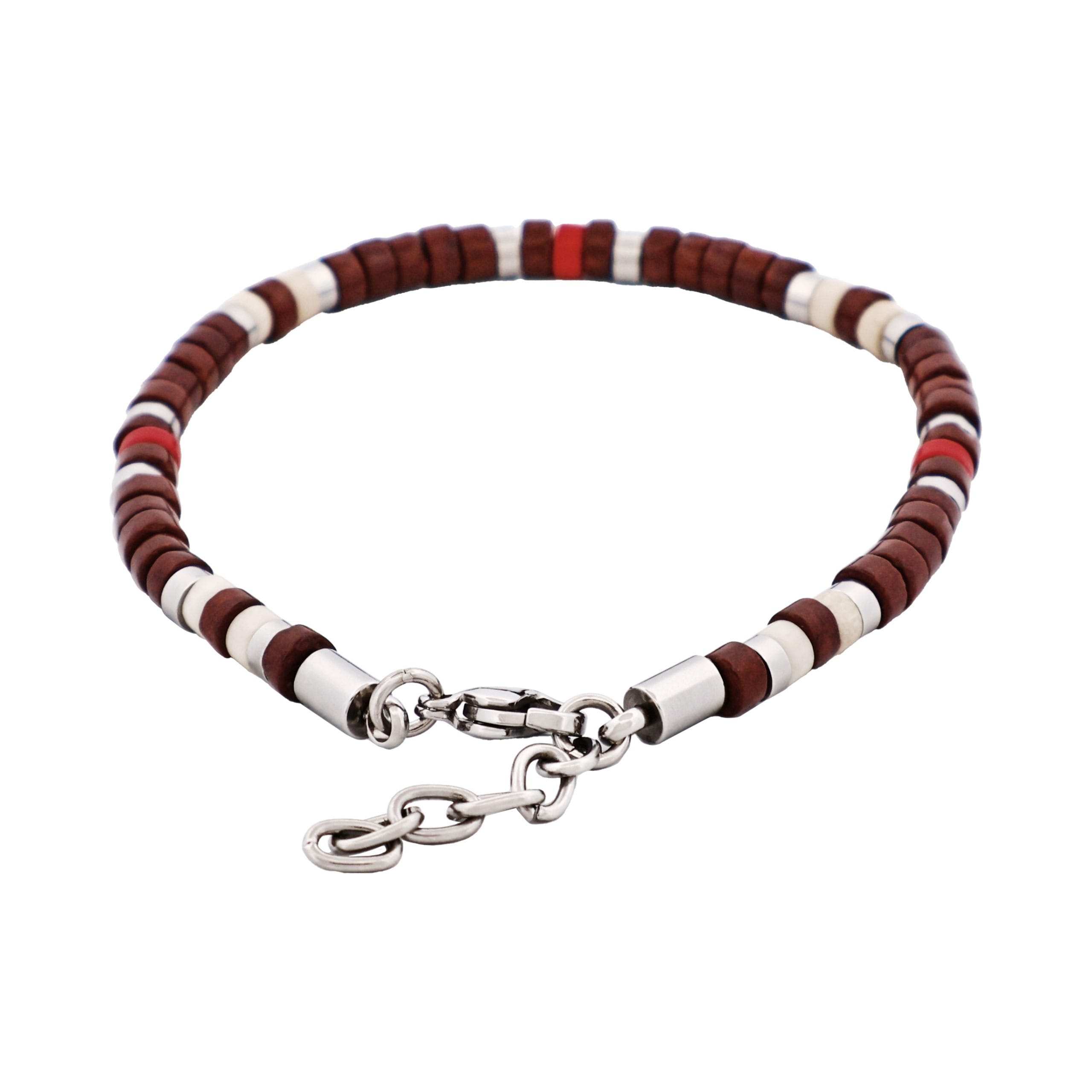 Savage - Multi Coloured Semi-Precious Stone & Stainless Steel Disc Bracelet