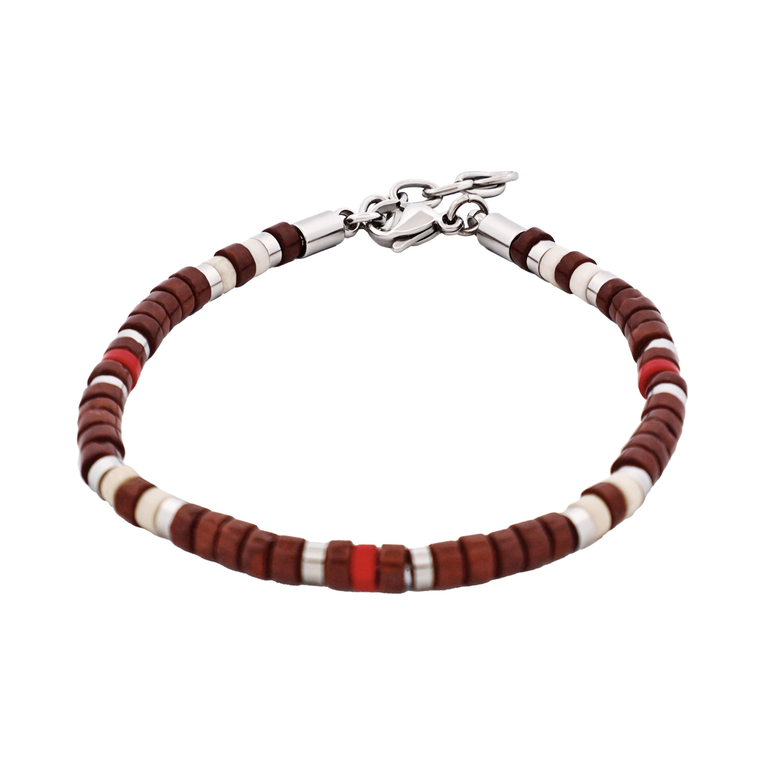 Savage - Multi Coloured Semi-Precious Stone & Stainless Steel Disc Bracelet