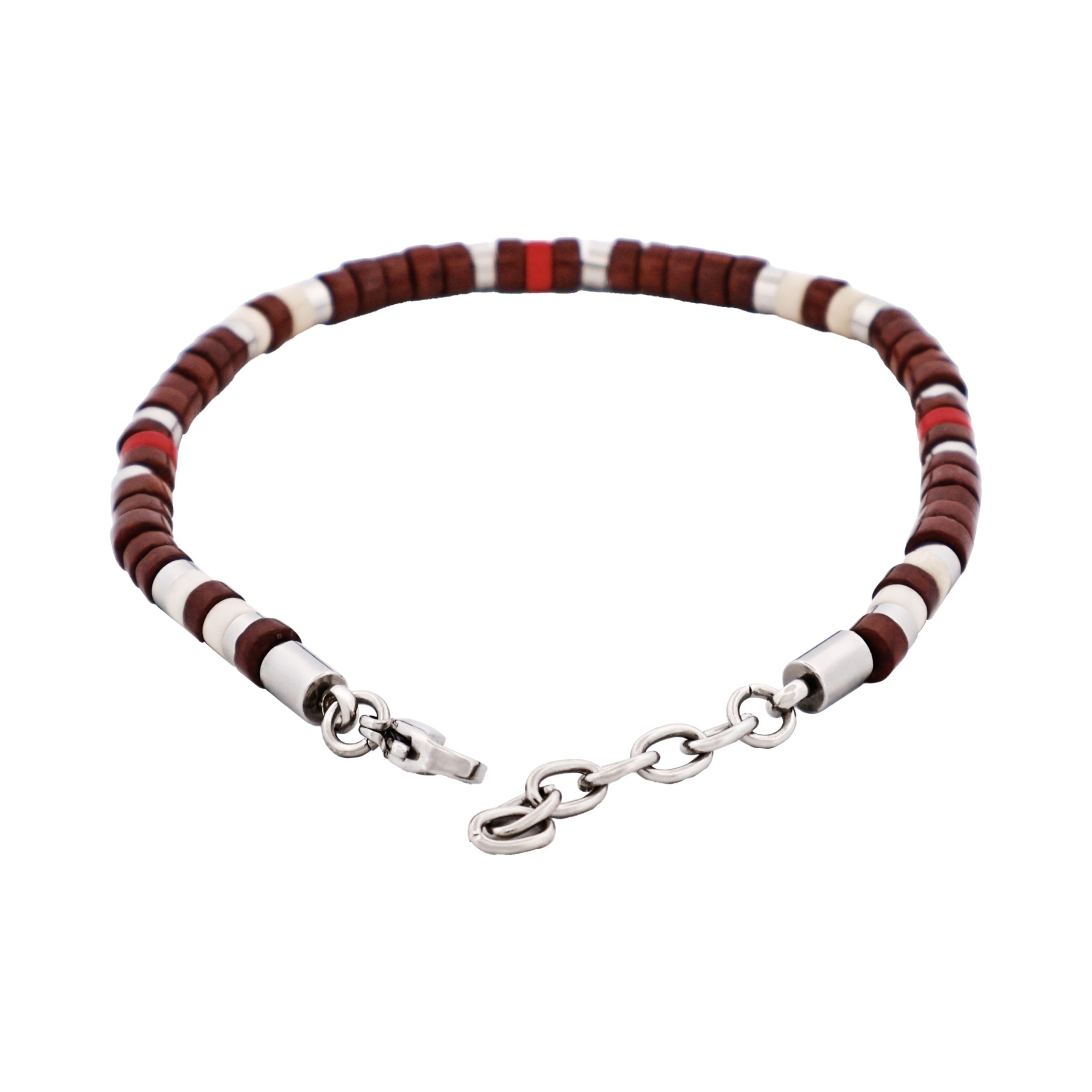 Savage - Multi Coloured Semi-Precious Stone & Stainless Steel Disc Bracelet