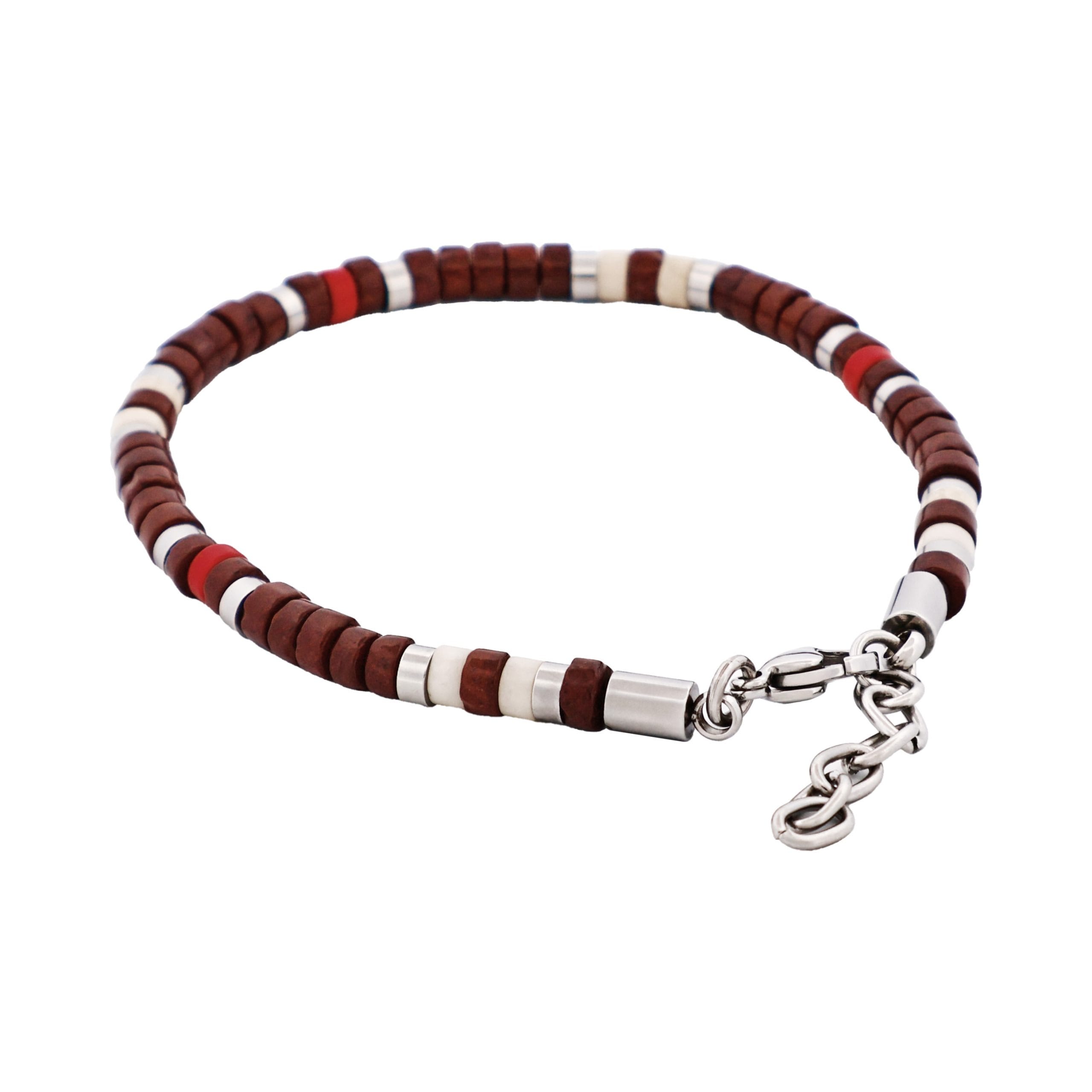 Savage - Multi Coloured Semi-Precious Stone & Stainless Steel Disc Bracelet