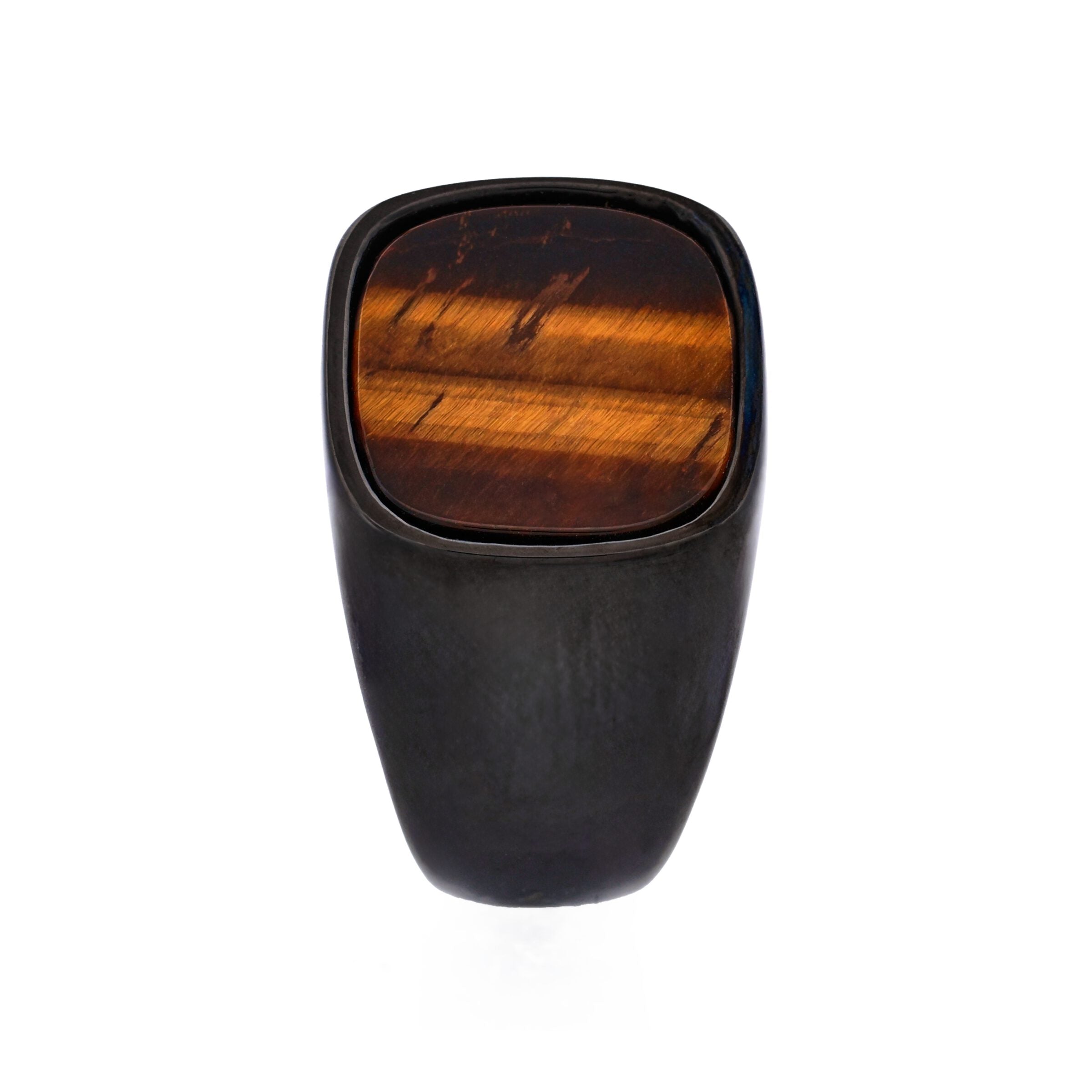 Ion Plated Black polished Stainless Steel /Tiger eye Signet Ring