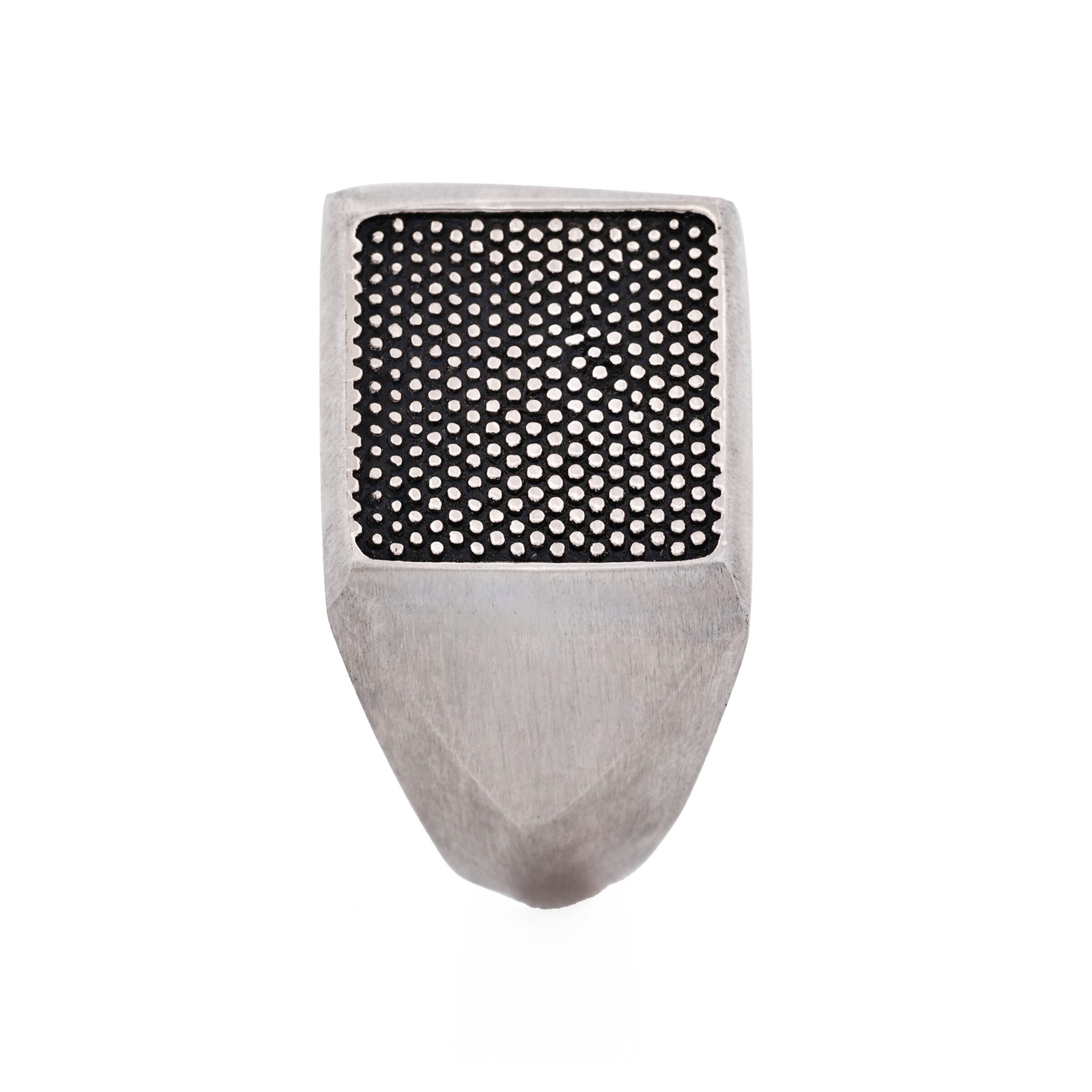 Ion Plated Antique and Brushed Stainless Steel Signet Ring