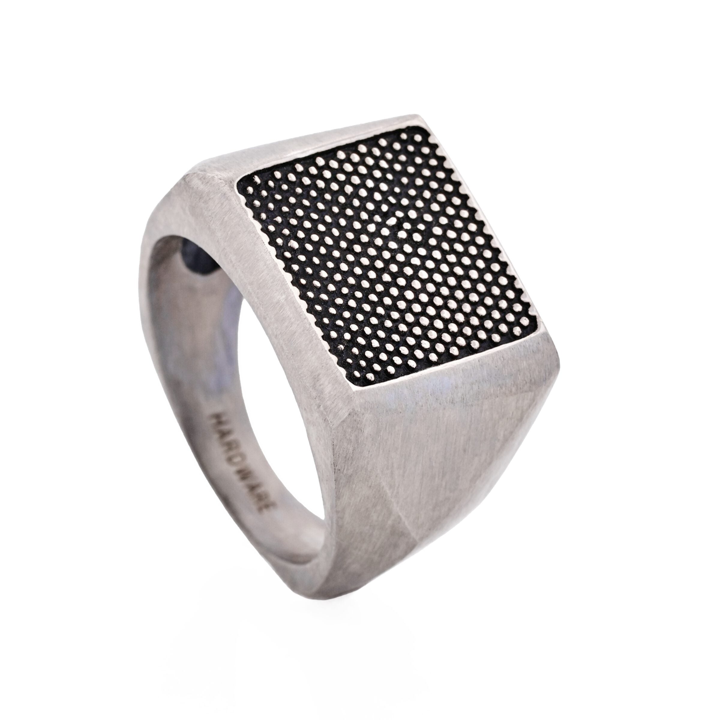 Ion Plated Antique and Brushed Stainless Steel Signet Ring