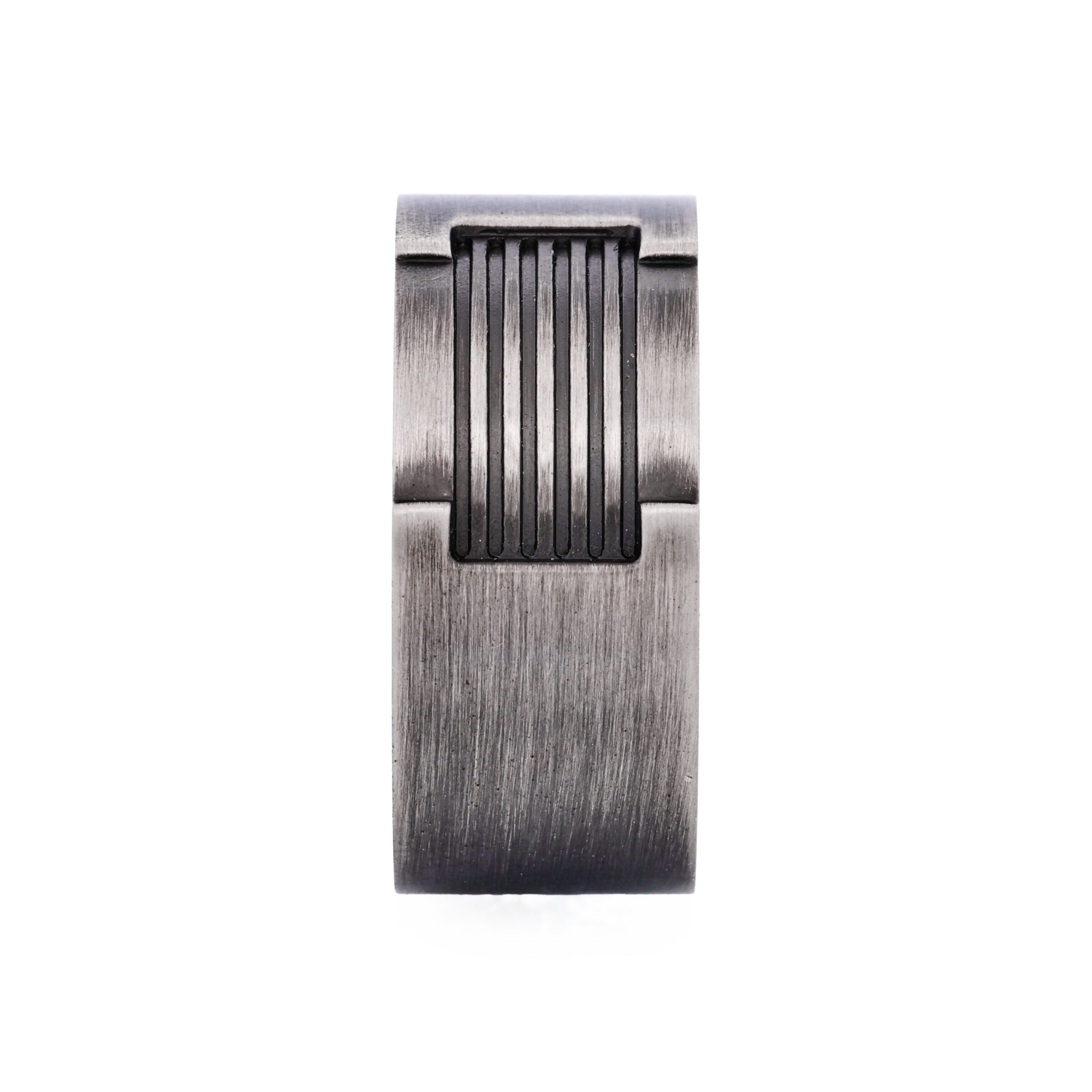 Ion Plated Antique Gunmetal Stainless Steel Ring