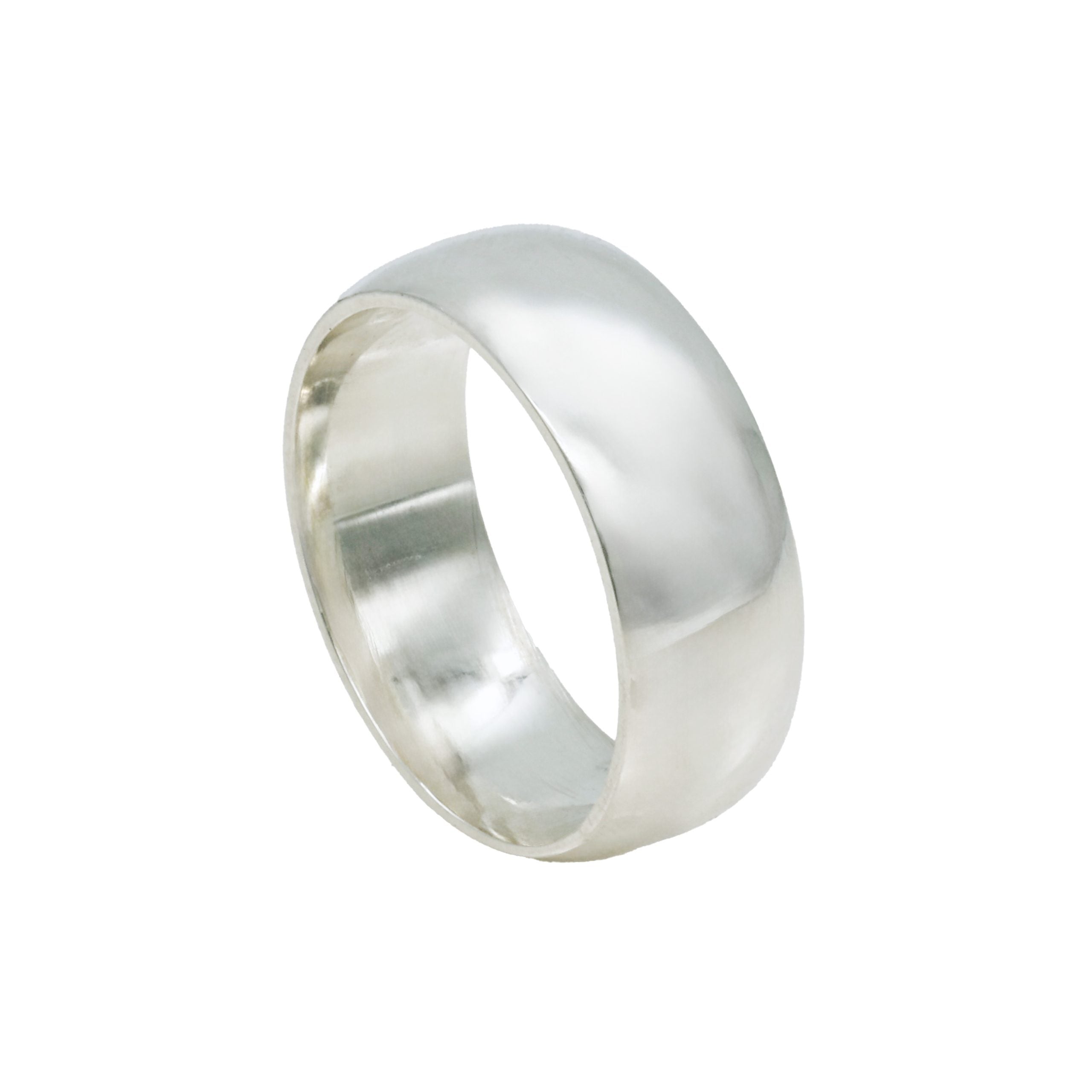 Rhodium plated Sterling Silver Band Ring