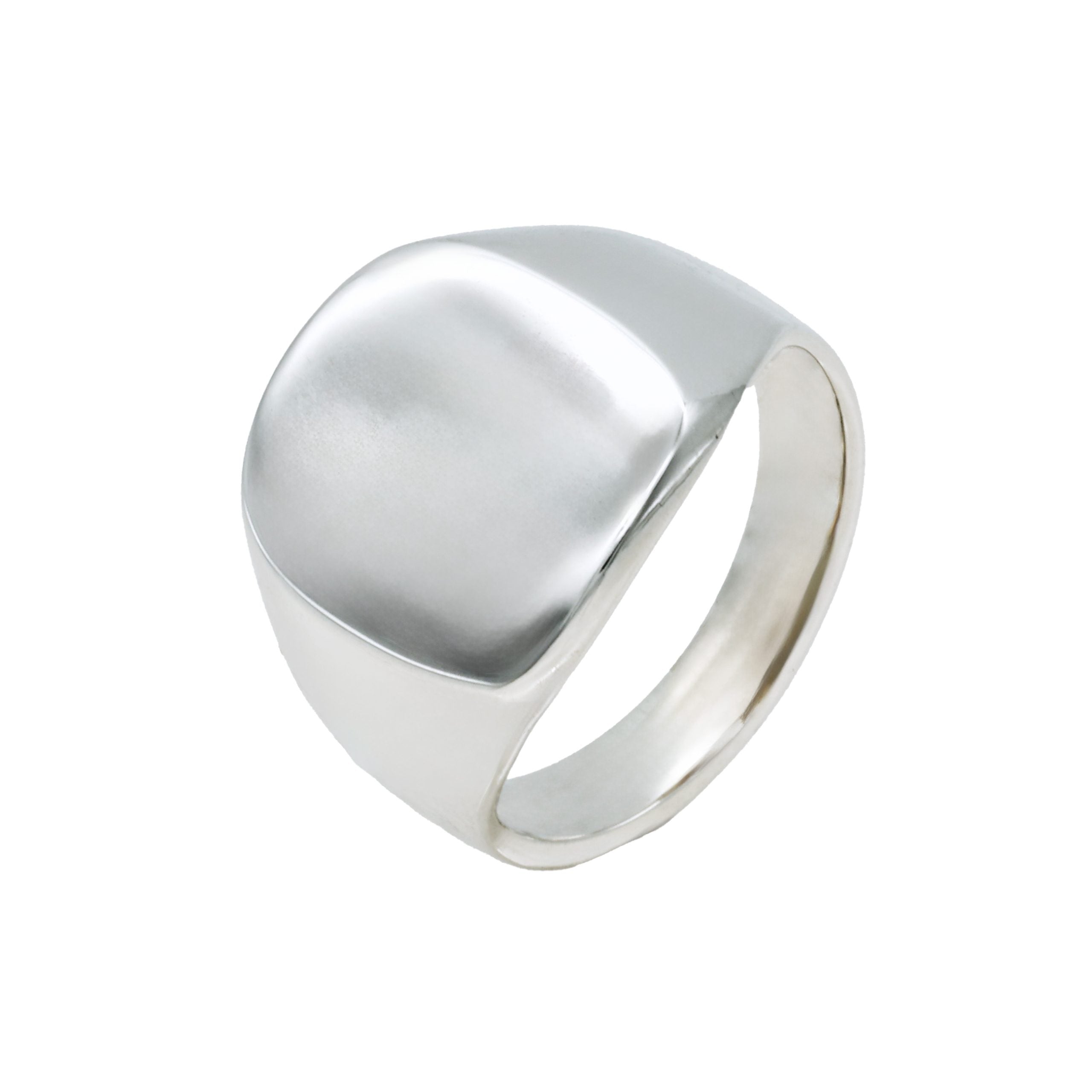 Rhodium plated Sterling Silver Signet Ring