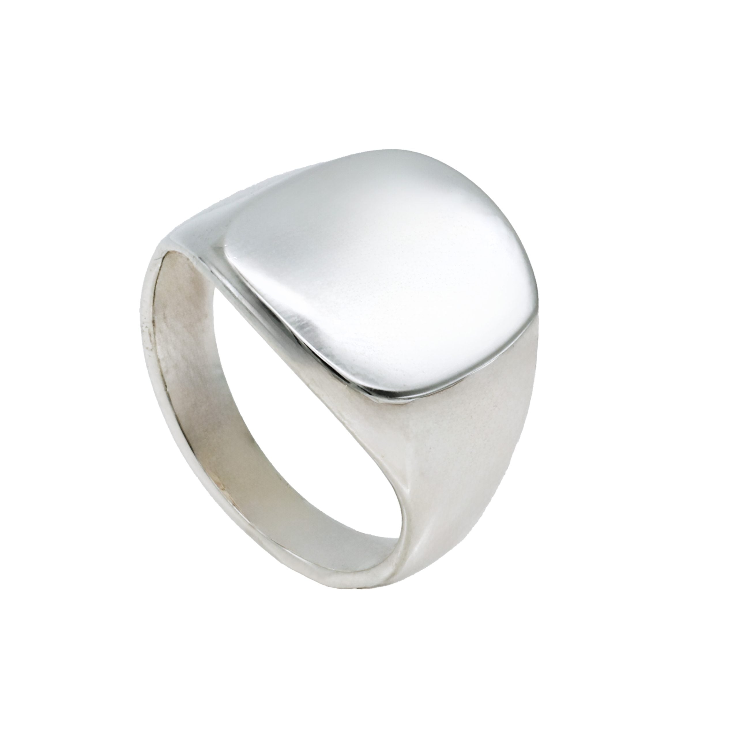 Rhodium plated Sterling Silver Signet Ring