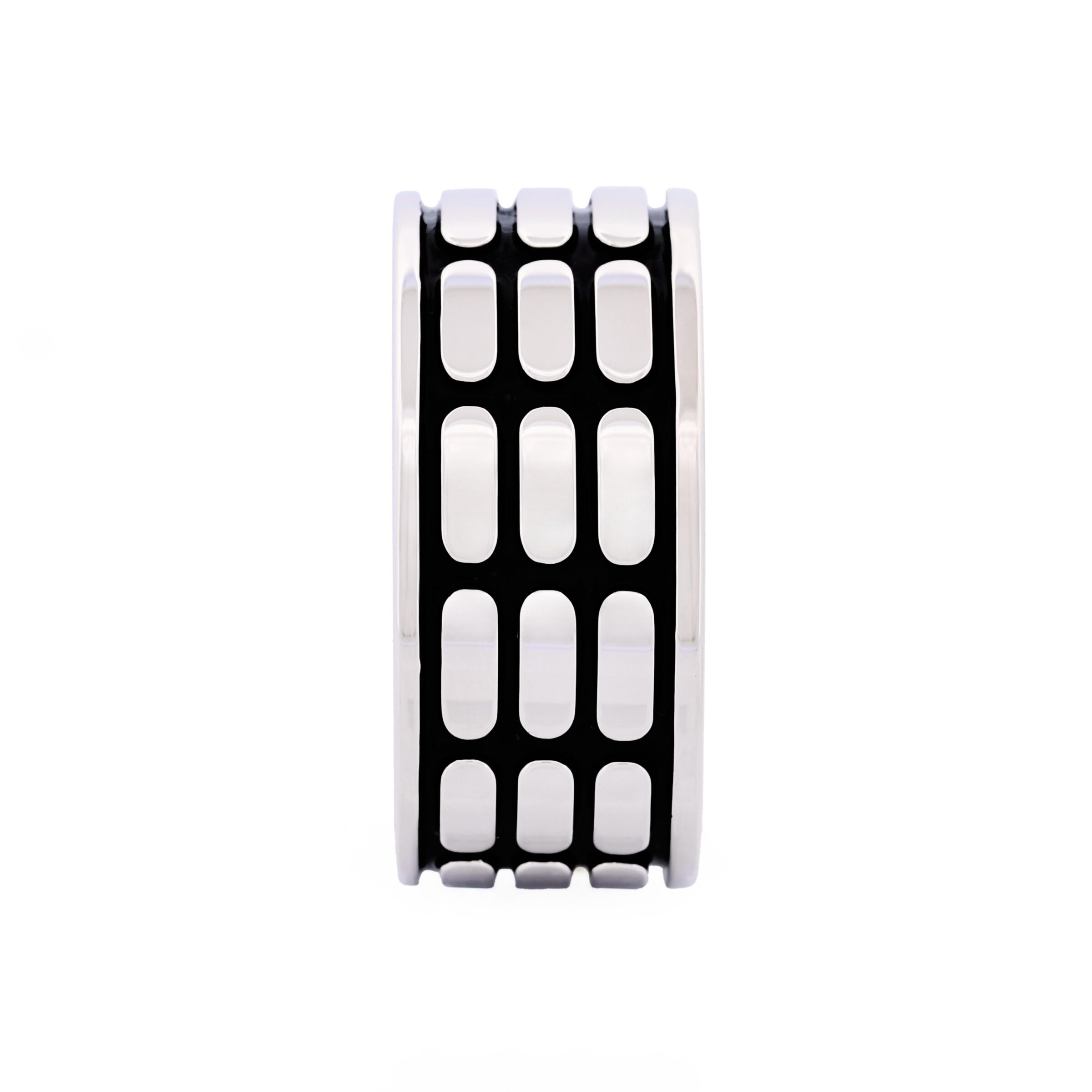 Sterling Silver Black Enamel Ring