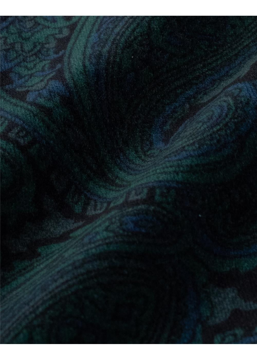 Rembrandt Lyon Bottle Green Paisley Velvet Blazer