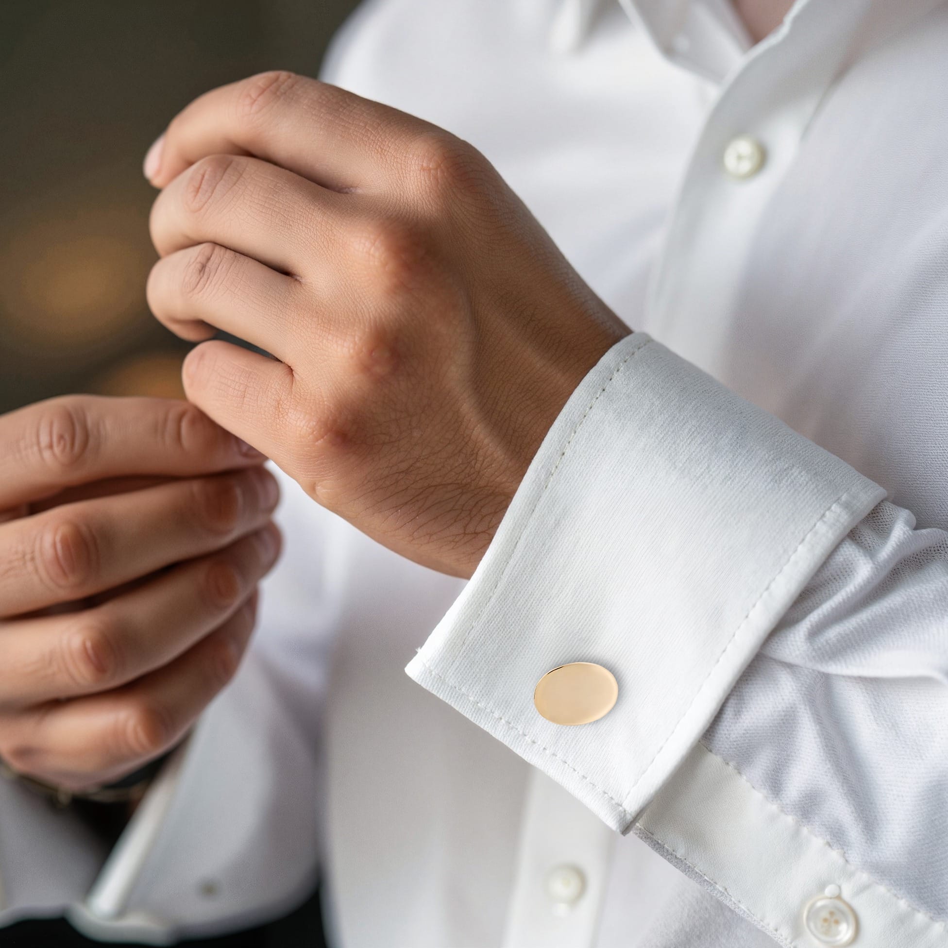 9ct Yellow Gold Plain Oval Cufflinks
