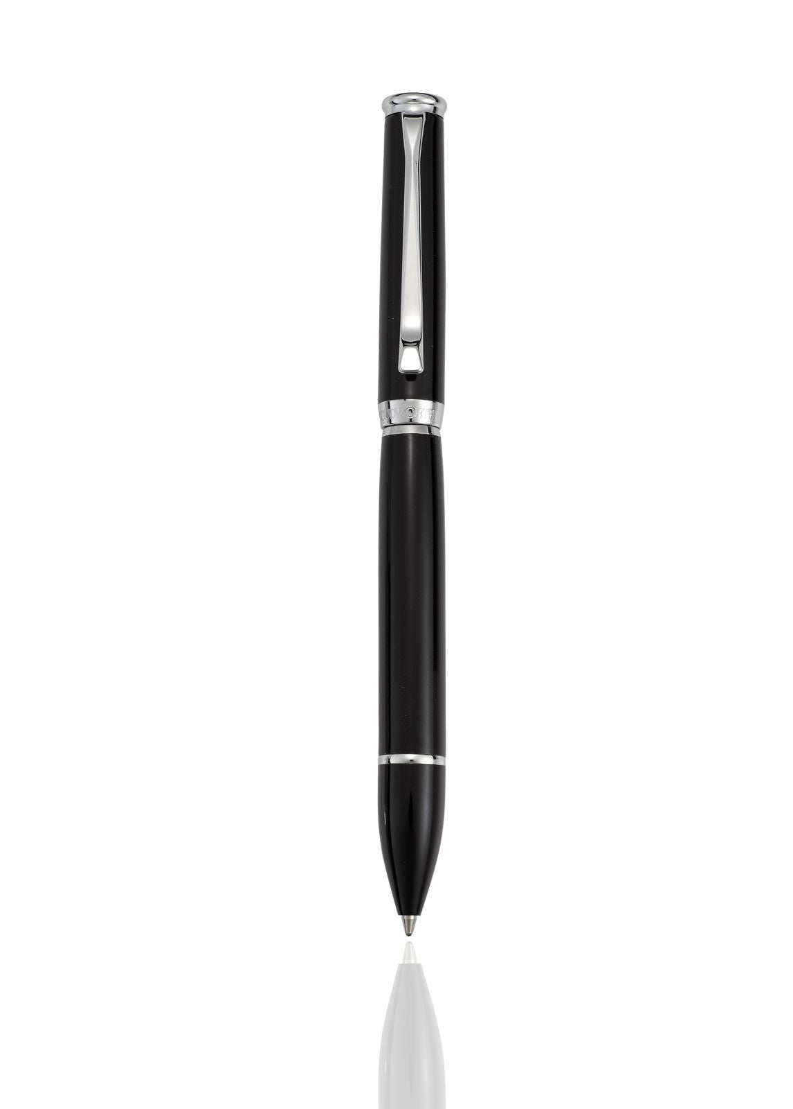 Cudworth Ballpoint Pen, SilverSmooth: Black Lacquer & Silver