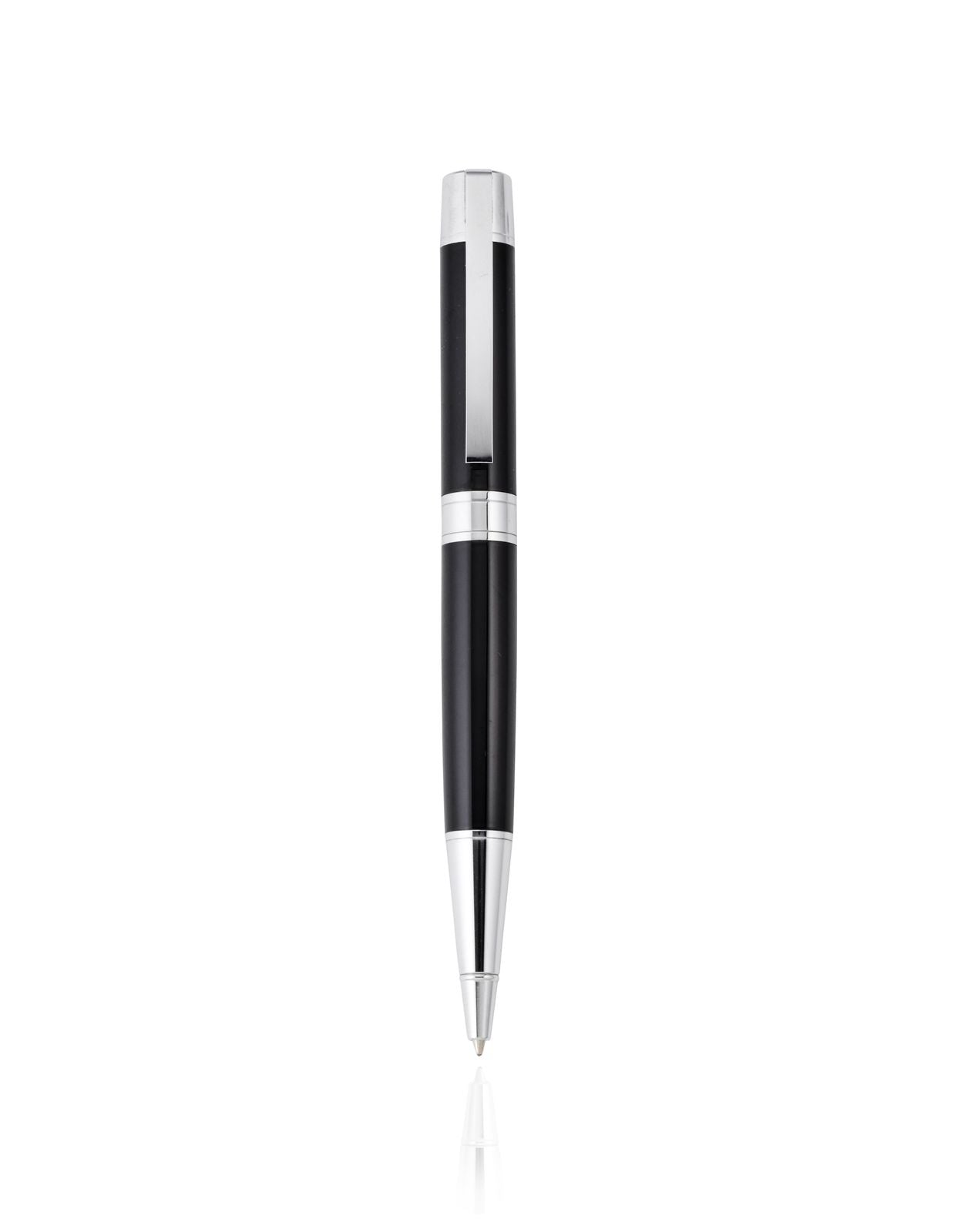 Cudworth Ballpoint Pen, Chromablack Elegance: Black Lacquer & Chrome