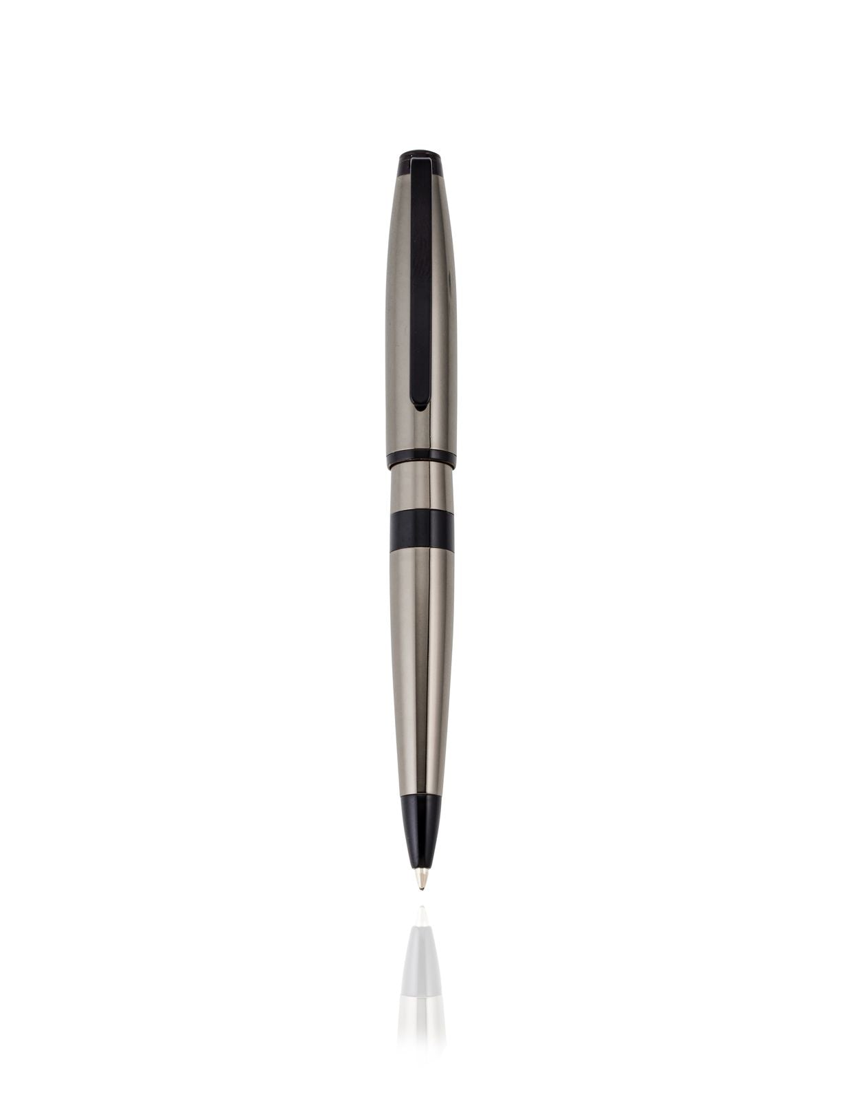 Cudworth Ballpoint Pen, Gunmetal Gleam: Polished Gun Metal Chrome Black