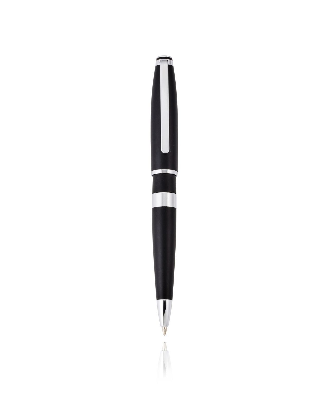 Cudworth Ballpoint Pen, Matte Eclipse: Matt Black & Chrome