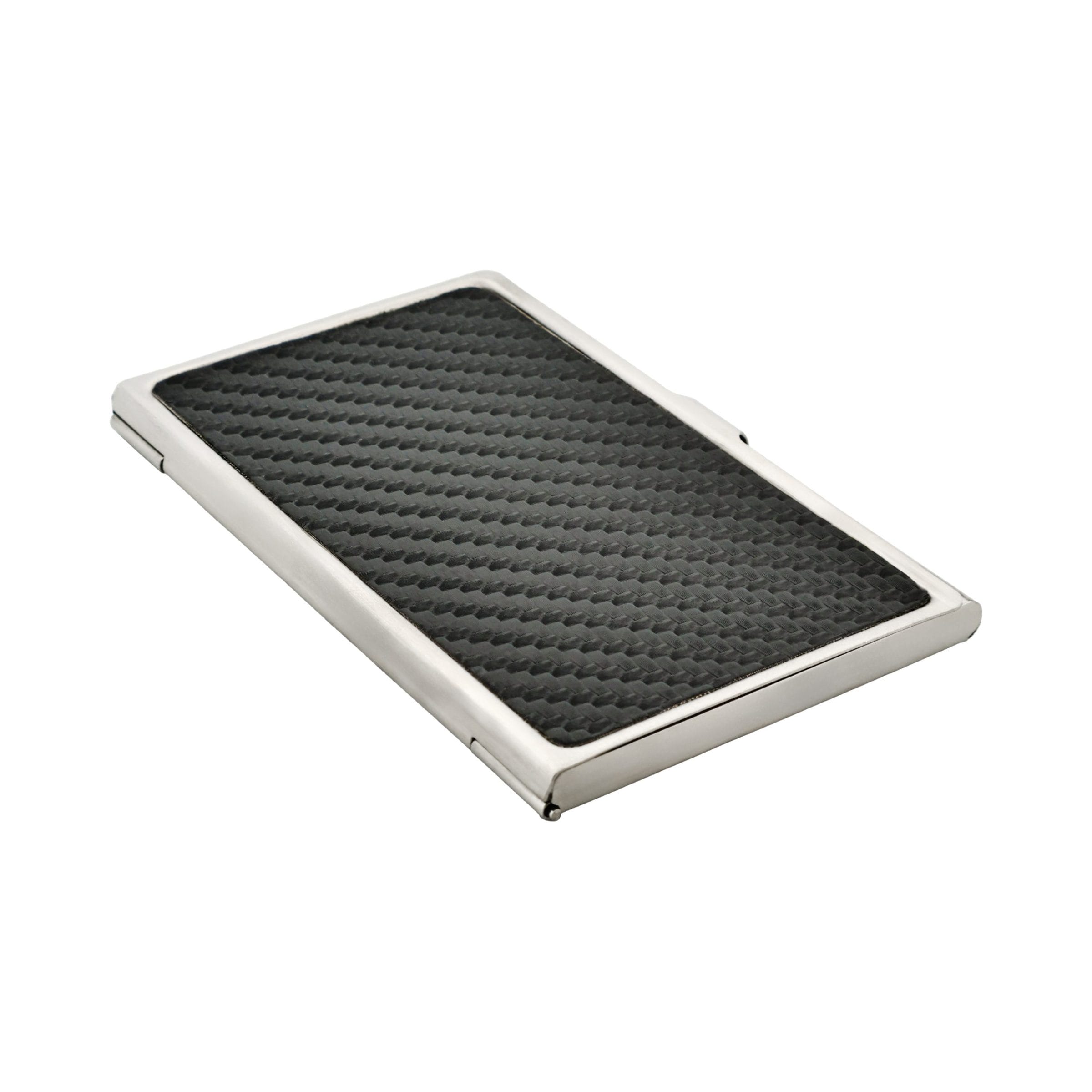 Card Case In Stainless Steel with Carbon Fibre Inlay