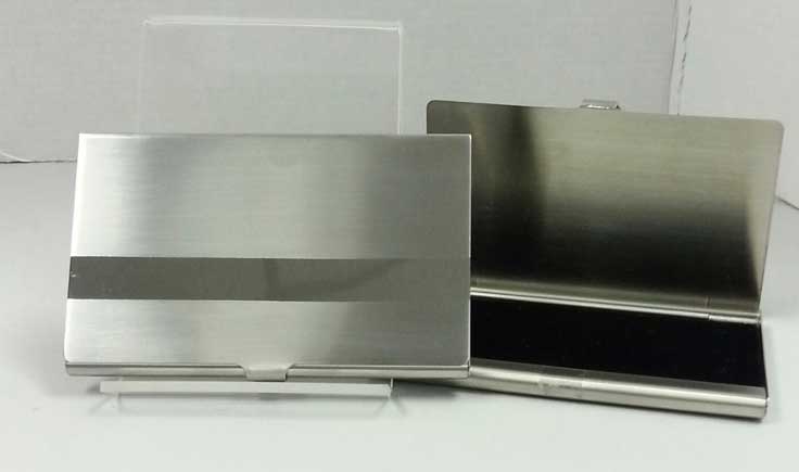 Card Case In Brushed & Polished Stainless Steel