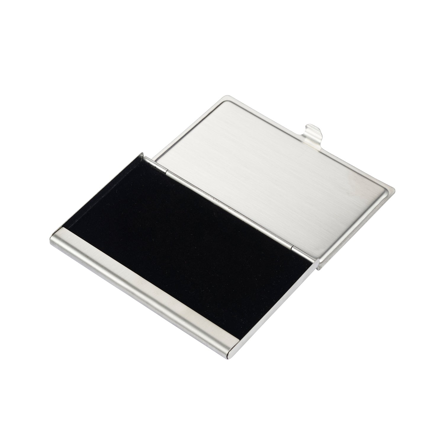 Card Case In Plaid Pattern Polished Stainless Steel