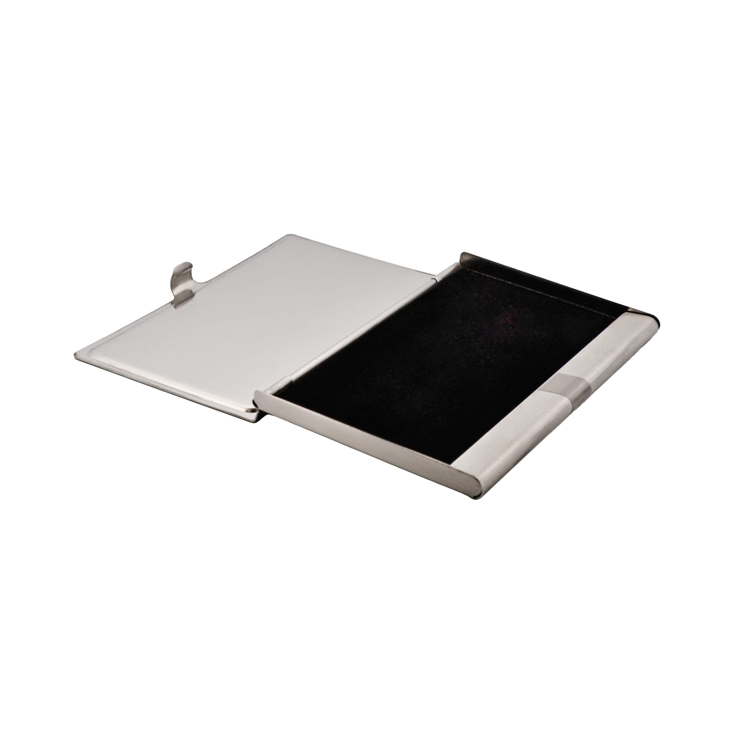 Card Case In Wave Pattern Brushed Stainless Steel