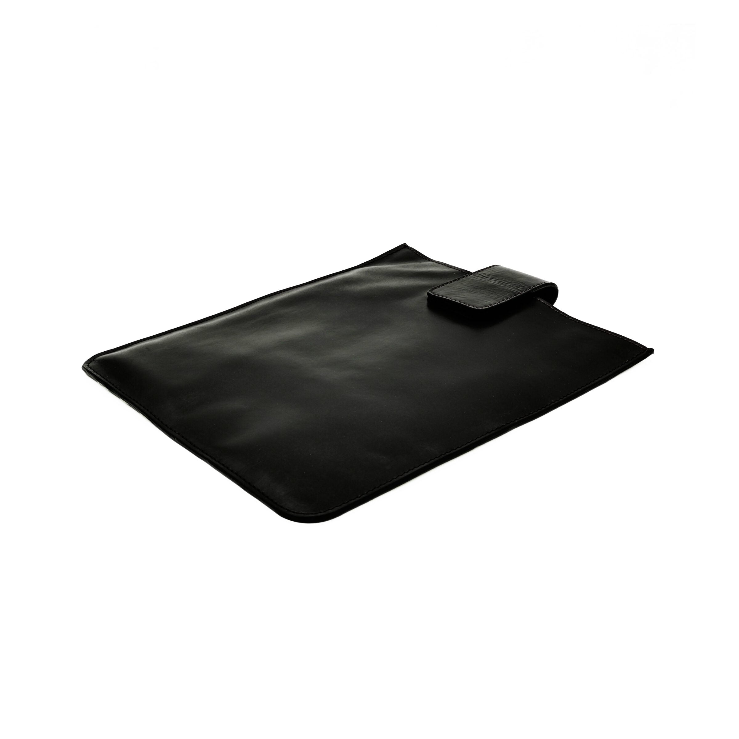 Black Leather Large iPad Sleeve