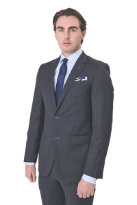 SW4 - Charcoal Abram Pin - Stripe Suit Jacket |Harrys for Menswear - Harrys for Menswear