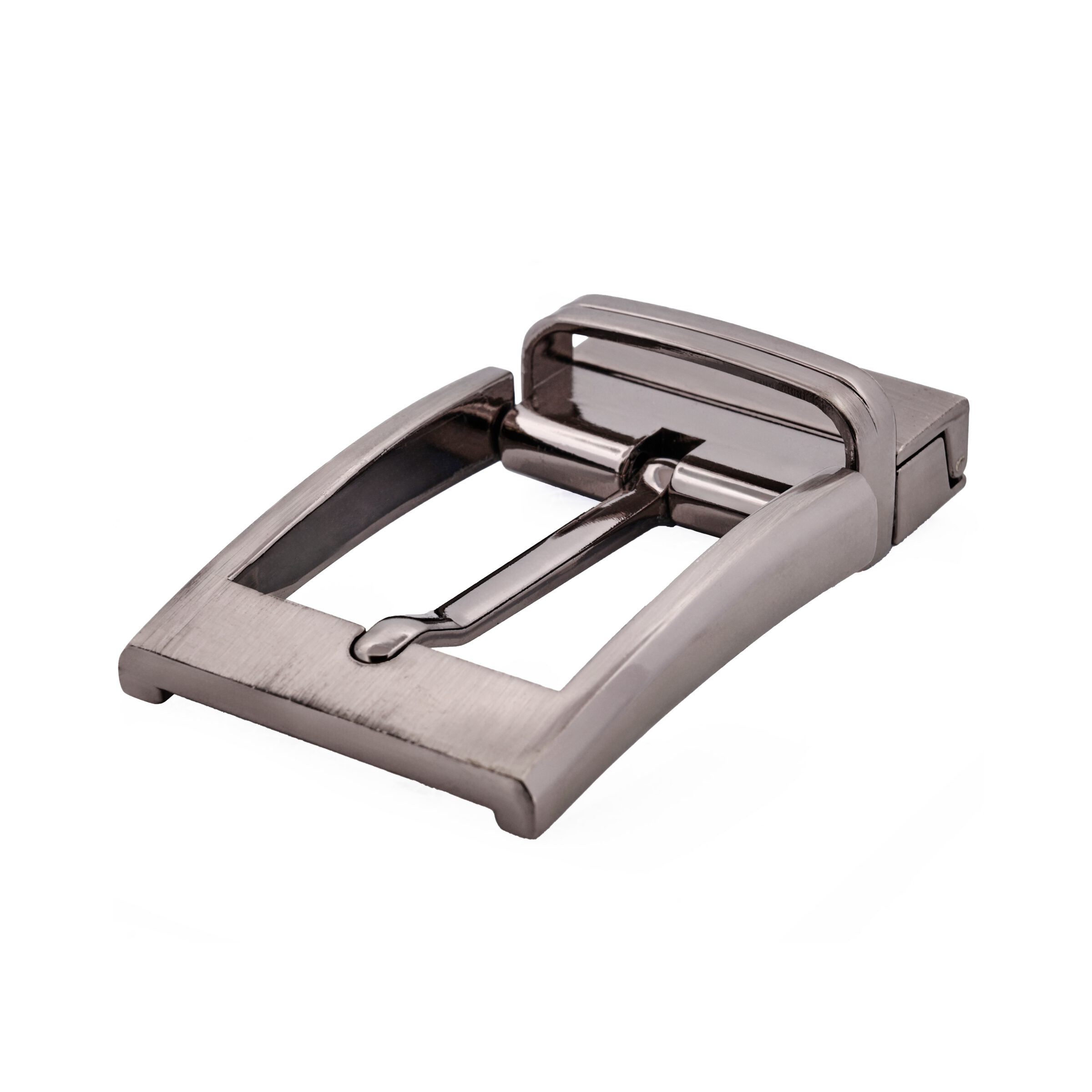 Brush Gun Metal Reversible Belt Buckle