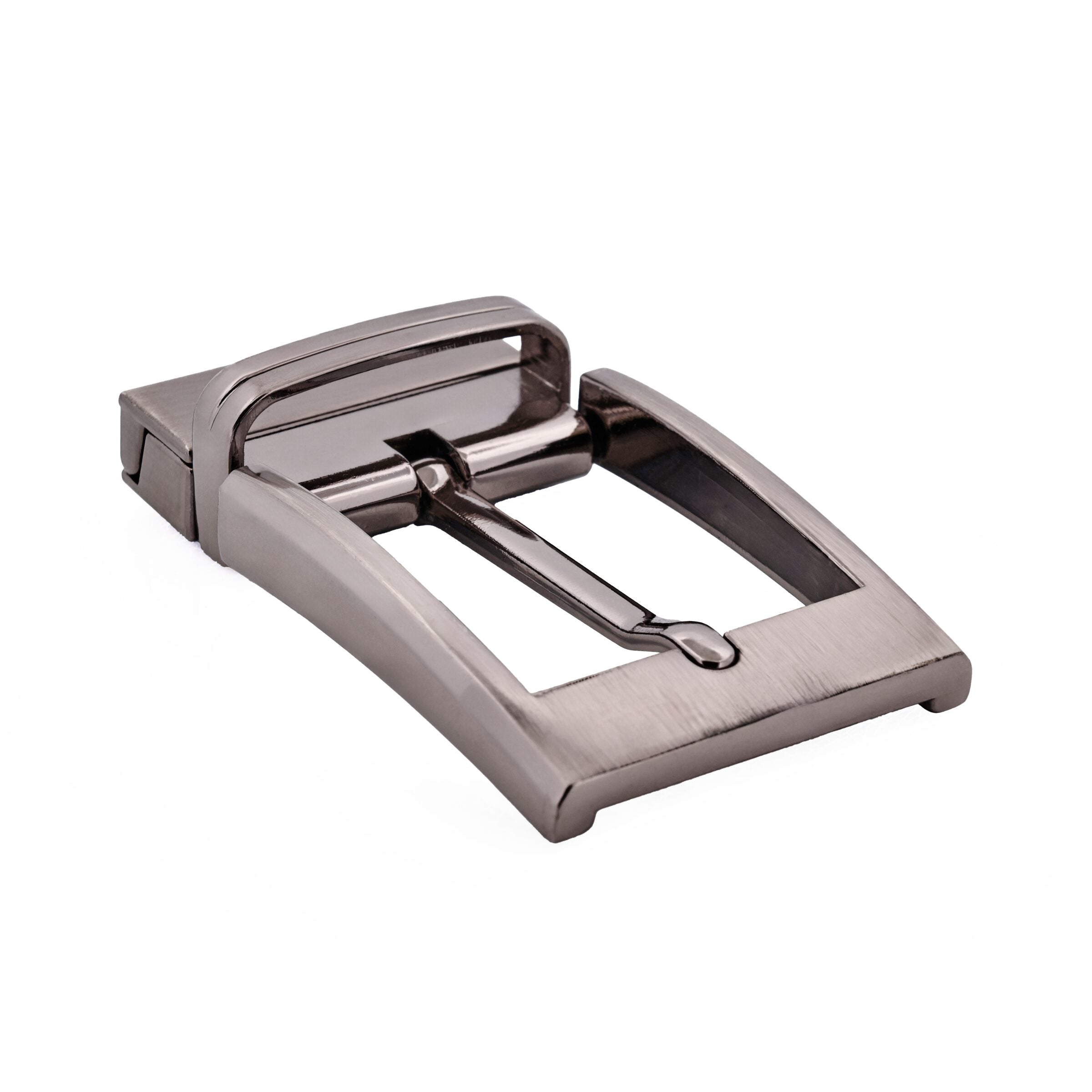 Brush Gun Metal Reversible Belt Buckle