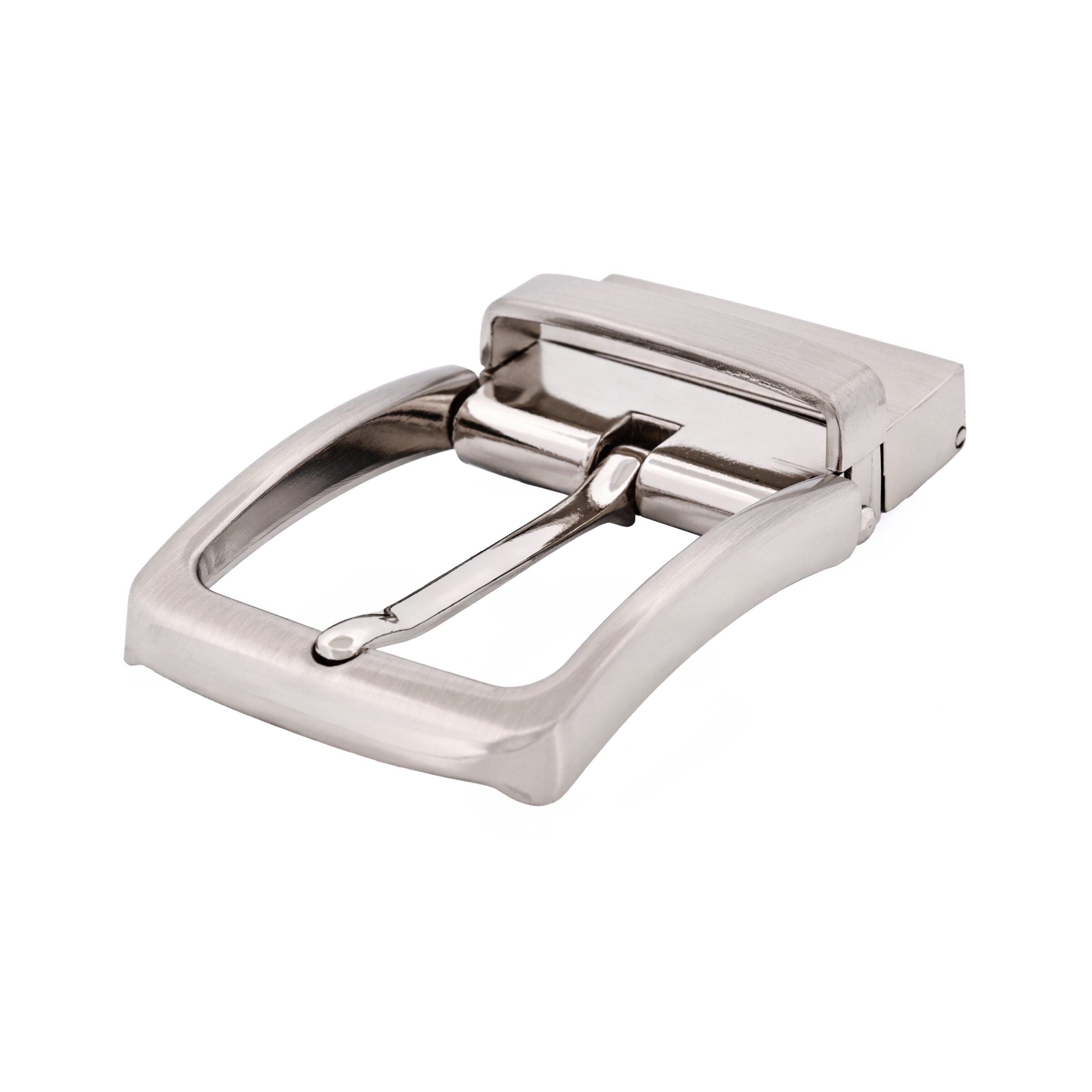 Brushed Nickel Reversible Belt Buckle