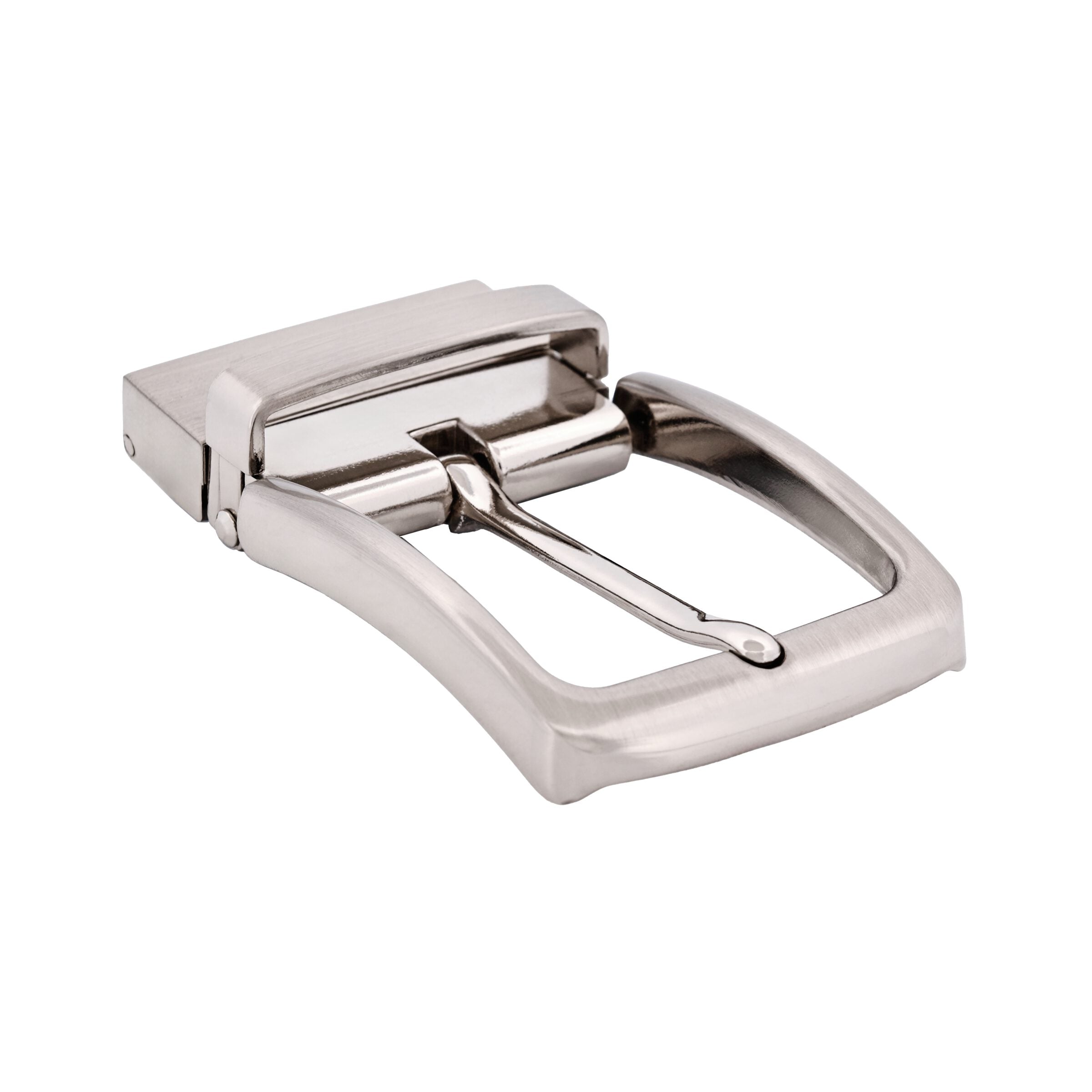 Brushed Nickel Reversible Belt Buckle