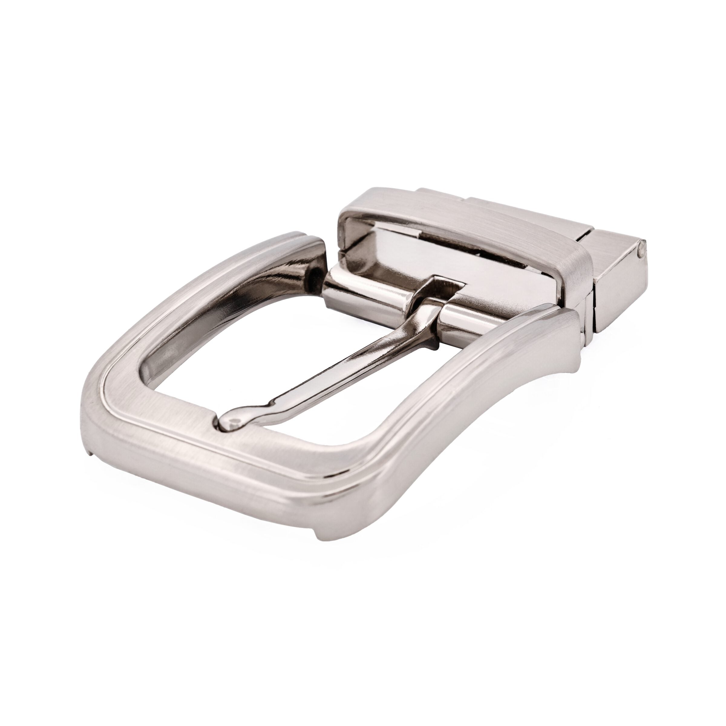Brushed Silver Reversible Belt Buckle