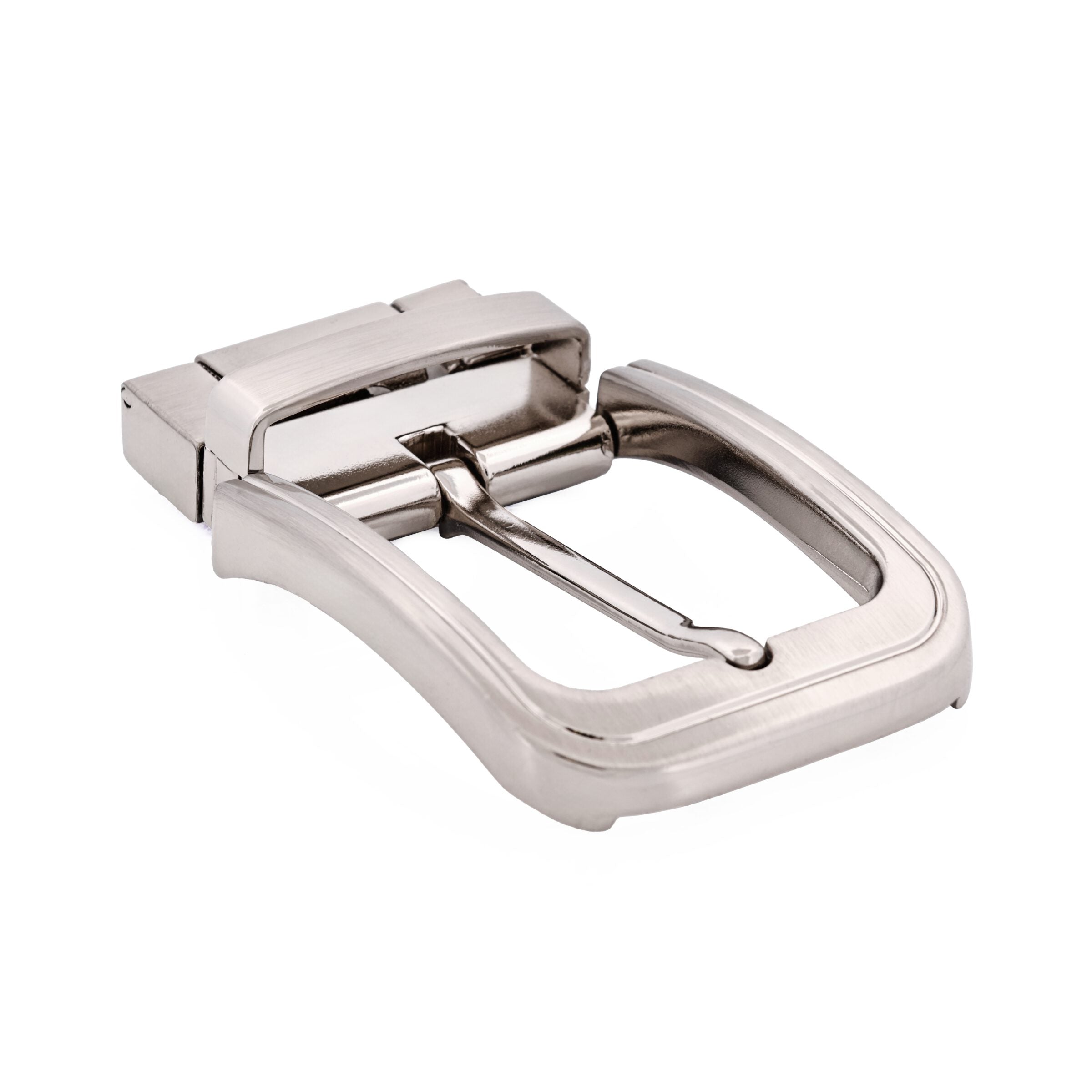 Brushed Silver Reversible Belt Buckle