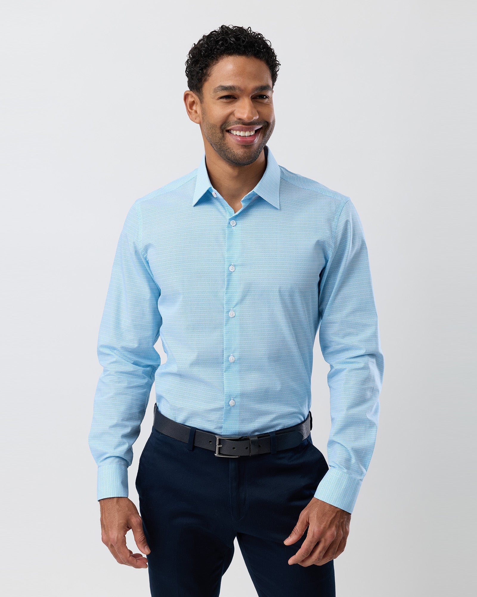 Brooksfield Sky Blue Slim Fit Business Shirt | BFC2572
