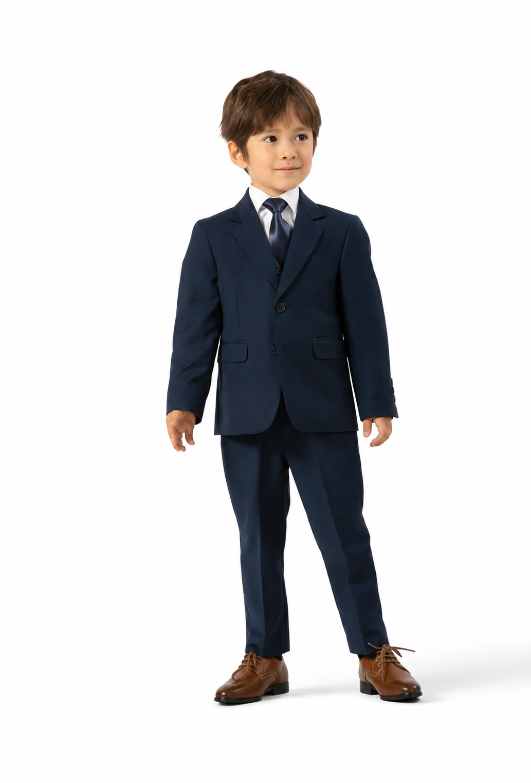 ### James Fine Twill Boys Jacket

A timeless choice for weddings, school formals and special occasions, the James Fine Twill Jacket offers a smart, tailored look for young gentlemen. Crafted from a smooth fine-twill fabric, it is available in classic Navy and Black.

Pair it with the matching James Fine Twill Trouser for a polished two-piece suit, or add the coordinating vest for a complete three-piece look. Easy to style with a crisp shirt, tie or bow tie for any formal event.
