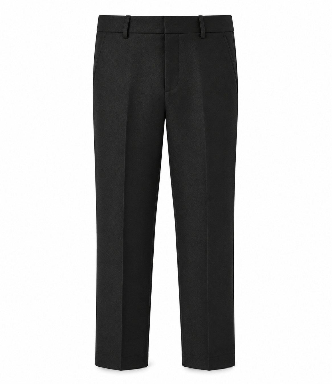 The Capone Crepe Weave TrouserThe perfect complement to the Capone Jacket — or a sharp standalone piece on its own. Crafted from the same premium crepe weave fabric, the Capone Trouser delivers a refined texture and elegant drape that keeps him looking polished from ceremony to celebration.Cut with a tailored, slim fit and a clean flat front, these trousers sit comfortably at the waist and taper neatly through the leg for a modern, put-together silhouette. Designed for boys who mean business — even at a wed