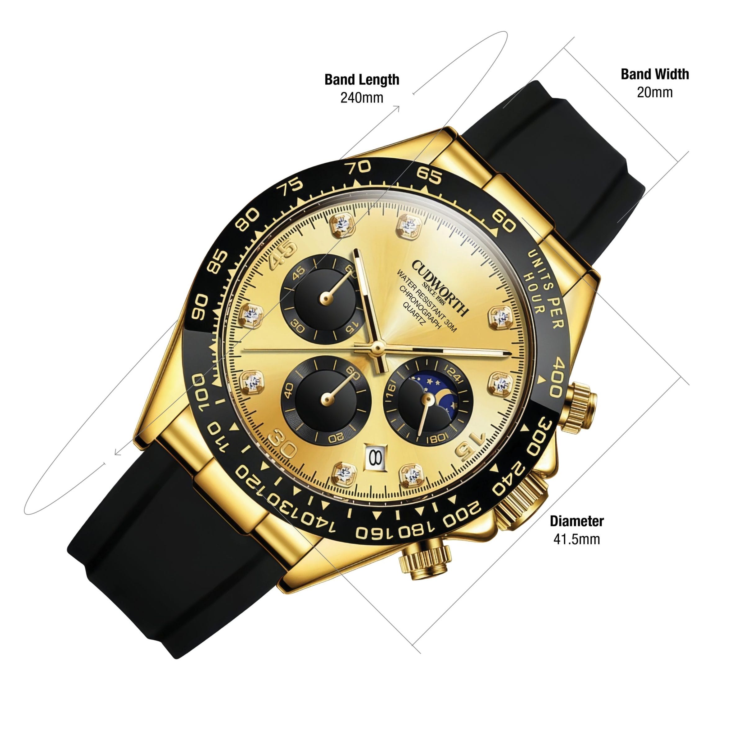 Cudworth Apex Chronograph Gold & Silicone
