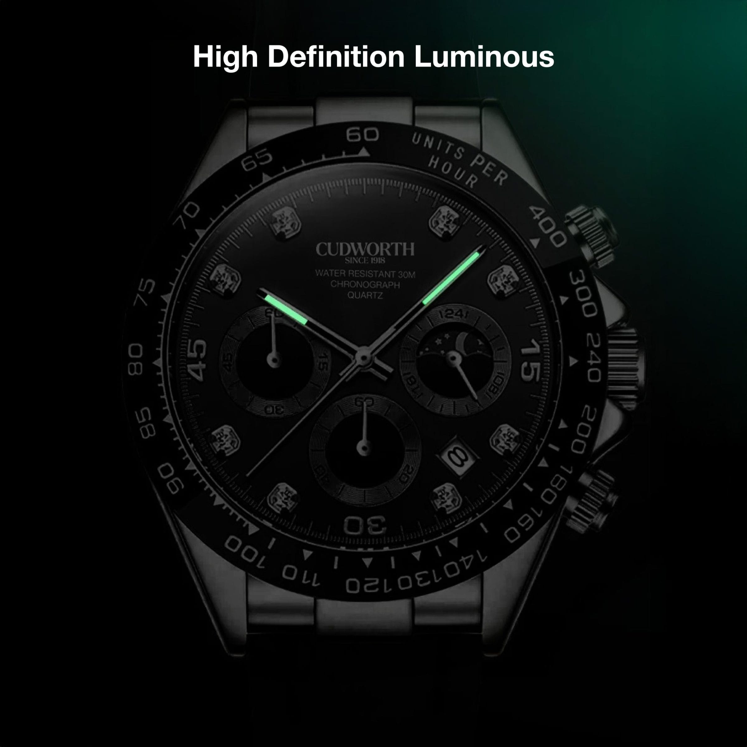 Cudworth Apex Chronograph Jet Black & Silicone