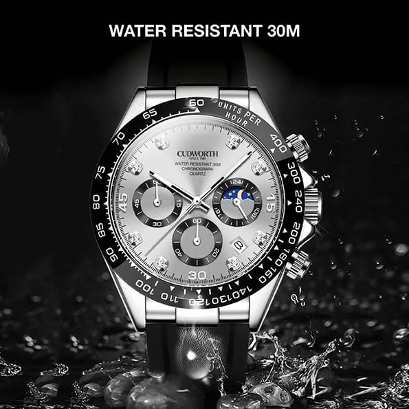 Cudworth Apex Chronograph Silver & Silicone