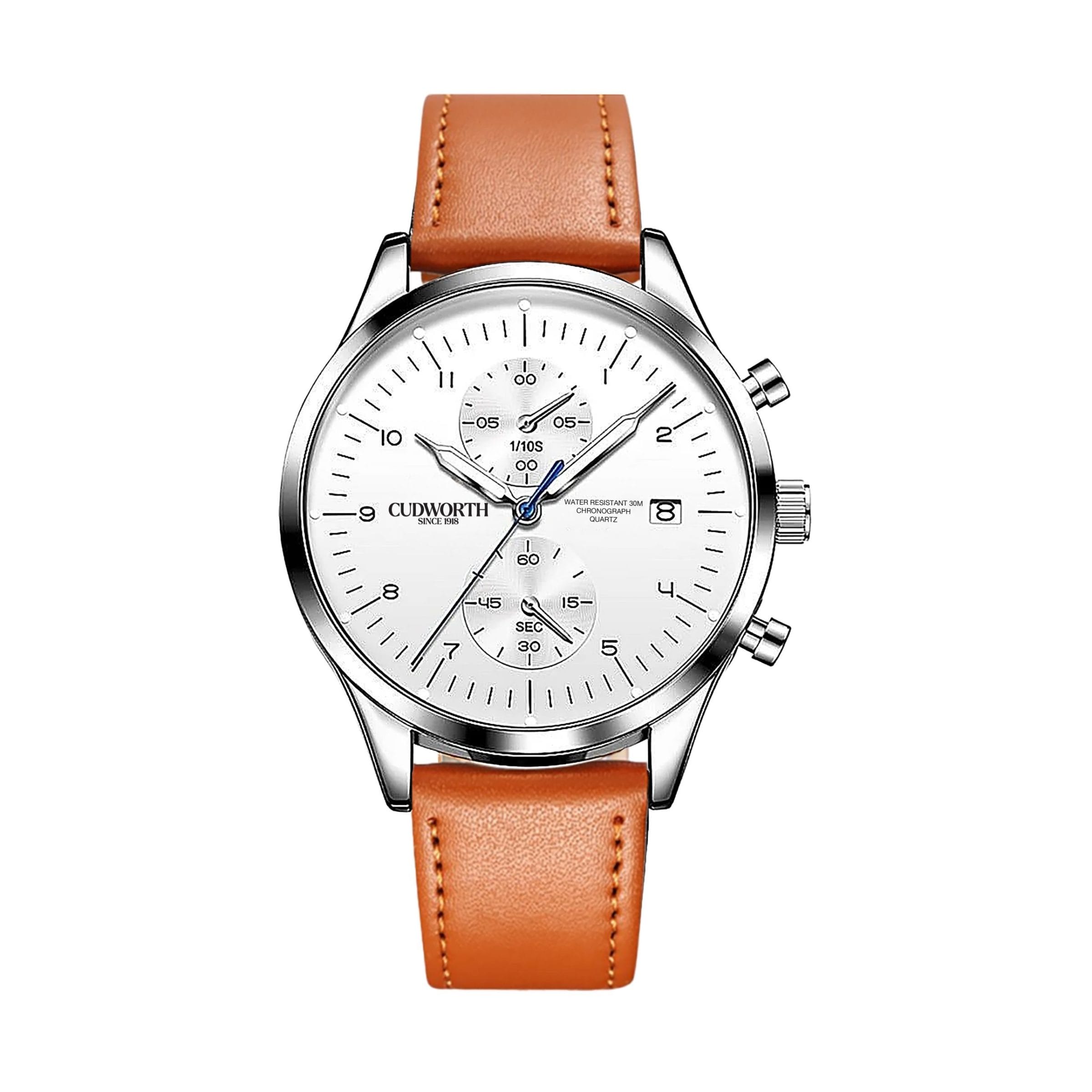 Cudworth Heritage Chronograph, Arctic White & Tan