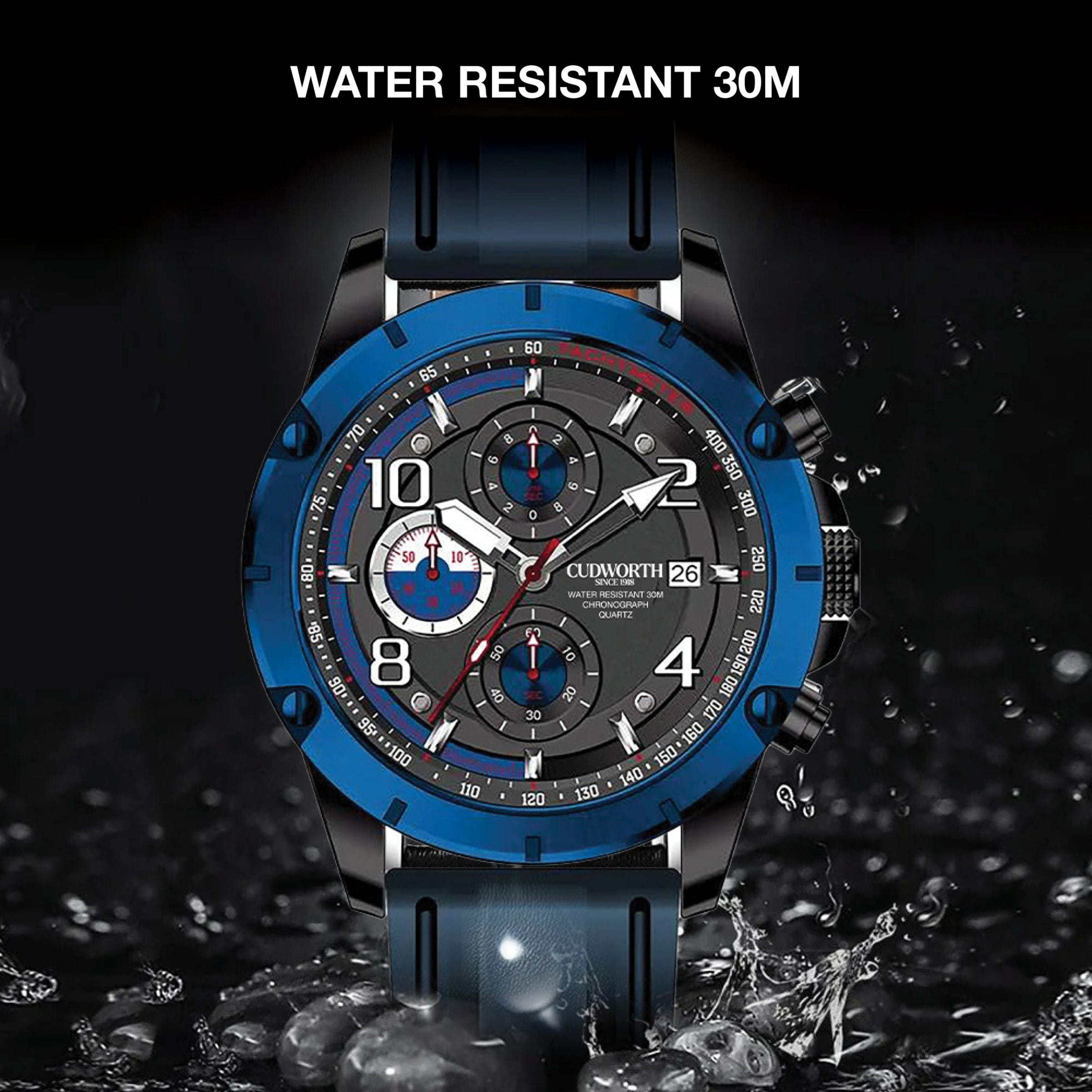 Cudworth Velocity Chronograph, Blue Black & Silicone