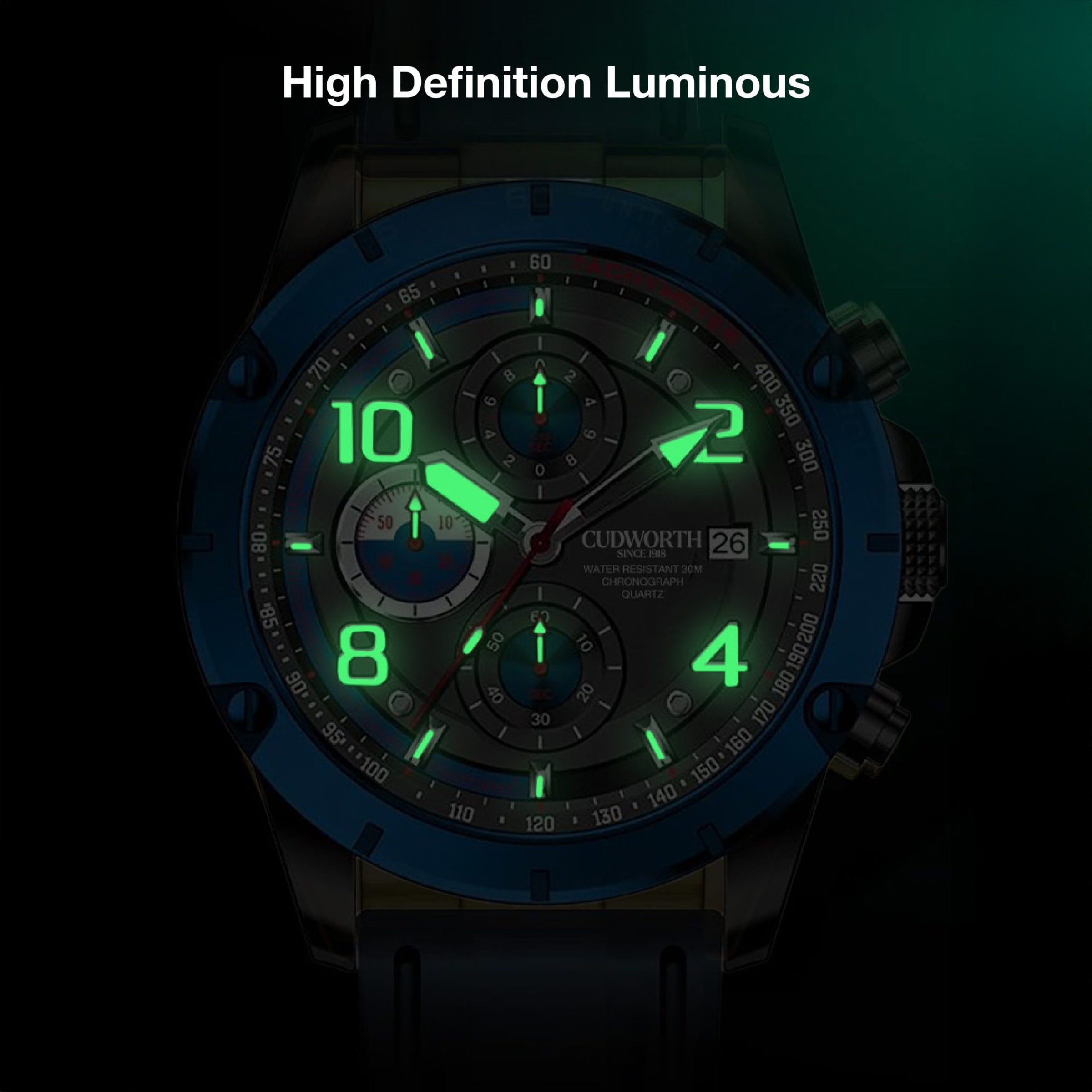 Cudworth Velocity Chronograph, Blue Black & Silicone