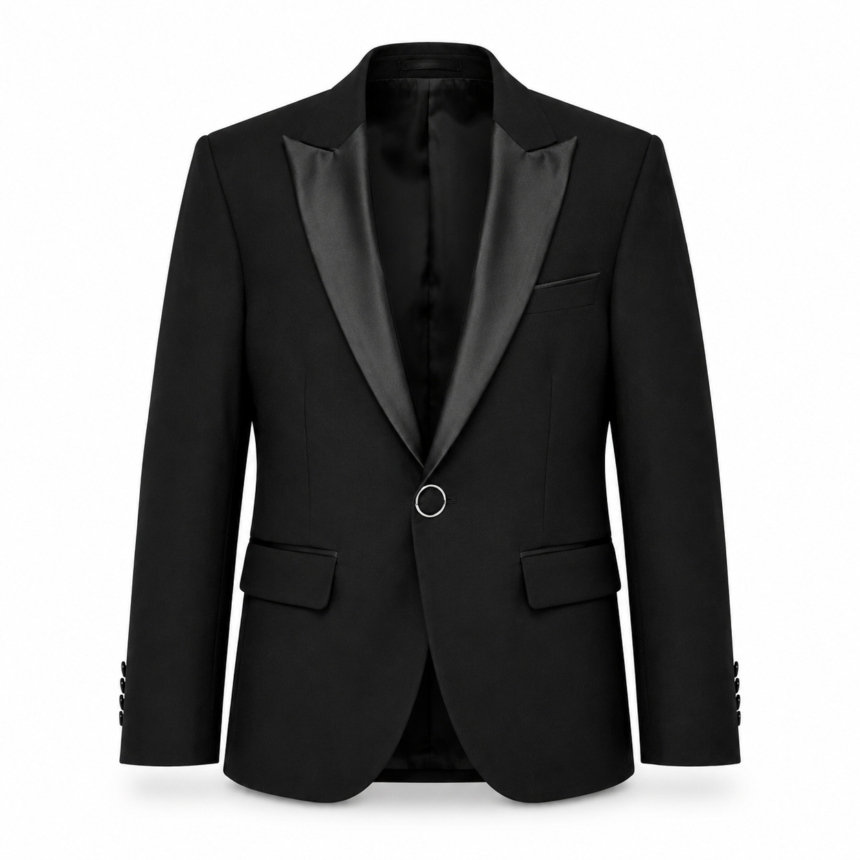 Boys Jacket- Edward Pin Dot Fine Texture Satin Tuxedo Jacket