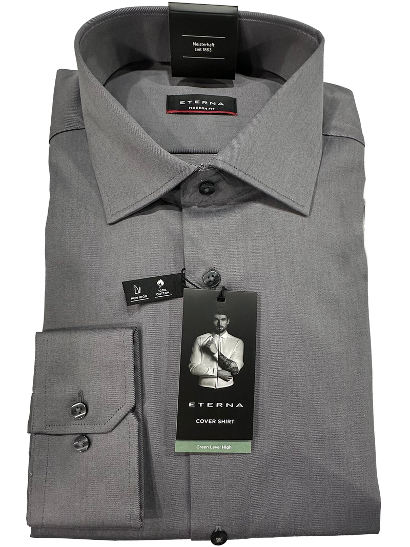 8817/35 Dark-Grey Business L/S Modern Fit Shirt