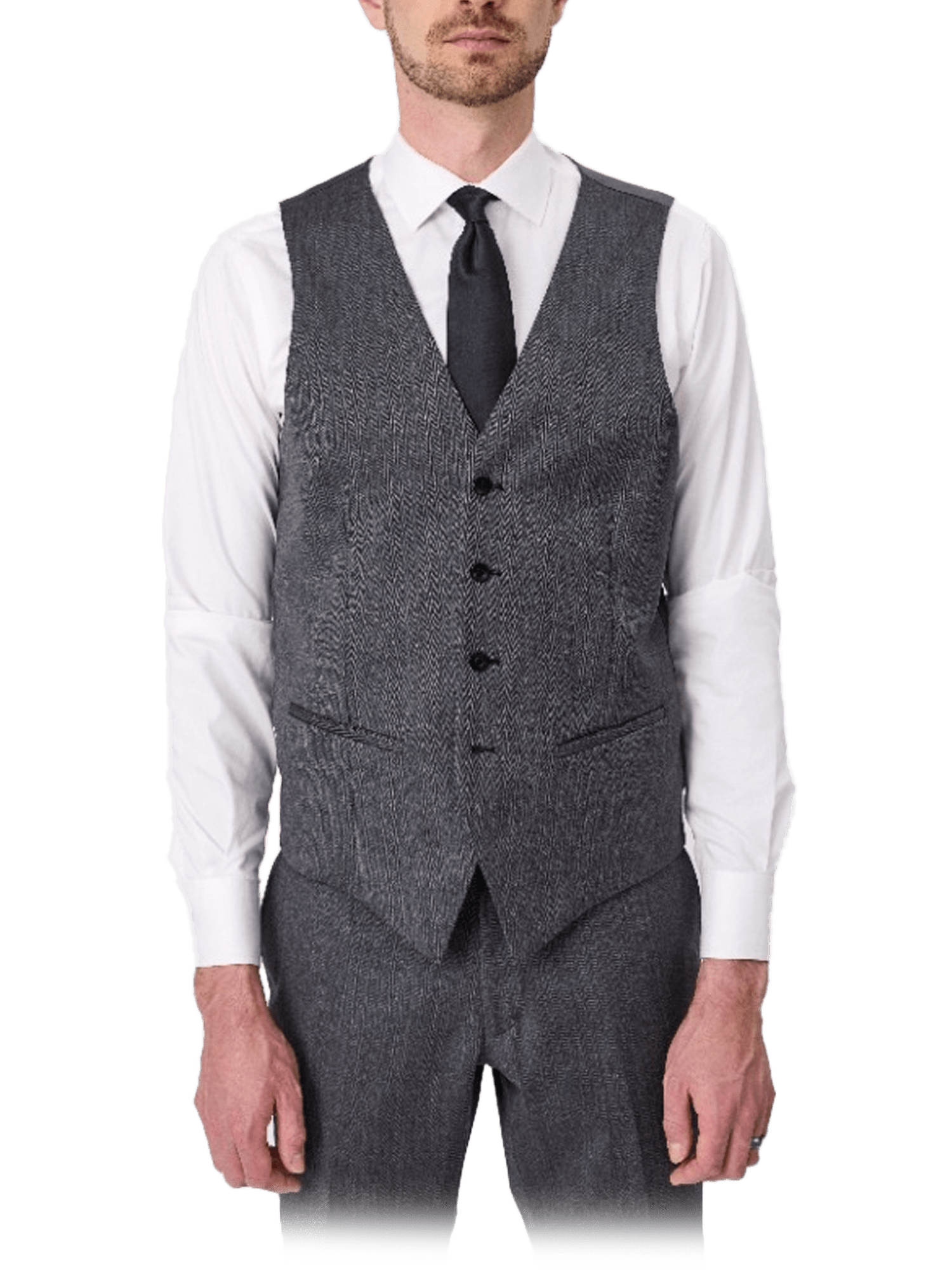 Saul Waist Coat - Herringbone - Harrys for Menswear