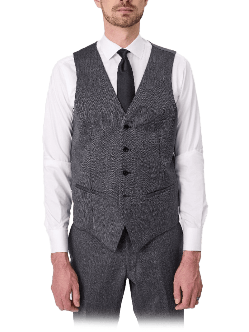 Saul Waist Coat - Herringbone - Harrys for Menswear