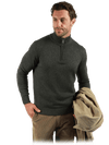 JHK61 1/4 Zip Olive Marle CottonBlend - Harrys for Menswear