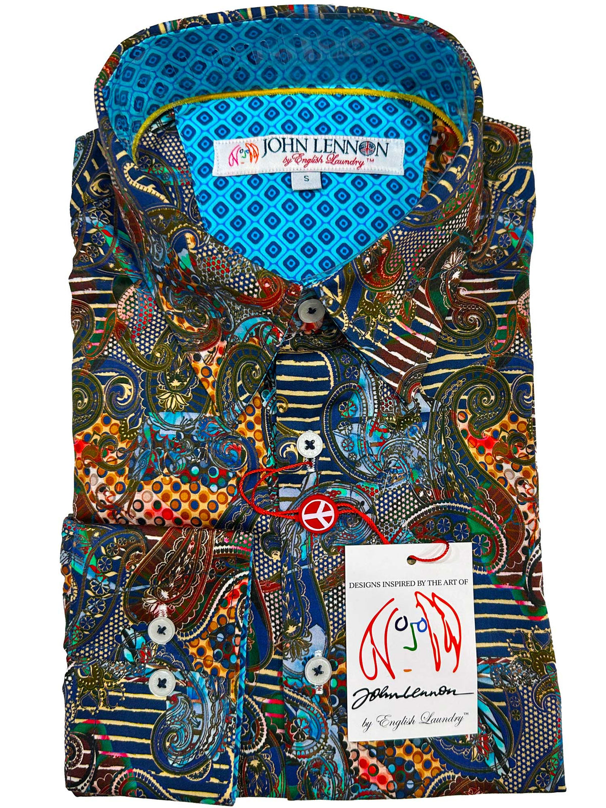 Buy JLW8204 L Whitby  https://harrysformenswear.com.au/products/jlw8203-l-hartlepool  Slim Fit by John Lennon All Cotton Long Sleeve with a touch of classic detailing that reflects the fashion and sense of John Lennon's uniqueness. Creating harmony and peace with nature, this shirt does in spades. John Lennon for English Laundry….The Sleeping Giant. Embracing the vintage paisleys and plaids and print…