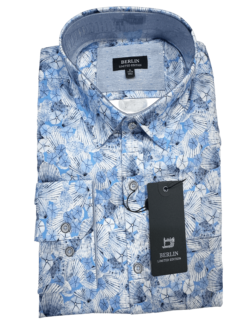 L - 413B Long Sleeve Printed Cotton - Harrys for Menswear