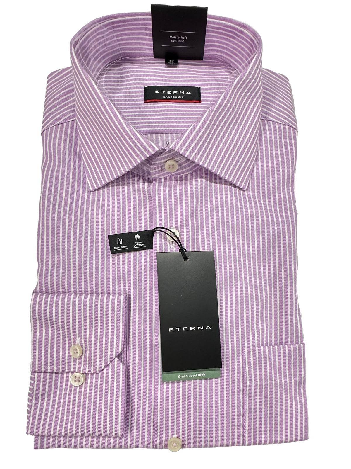 8207/91 Pink Stripe Business L/S Modern Fit Shirt