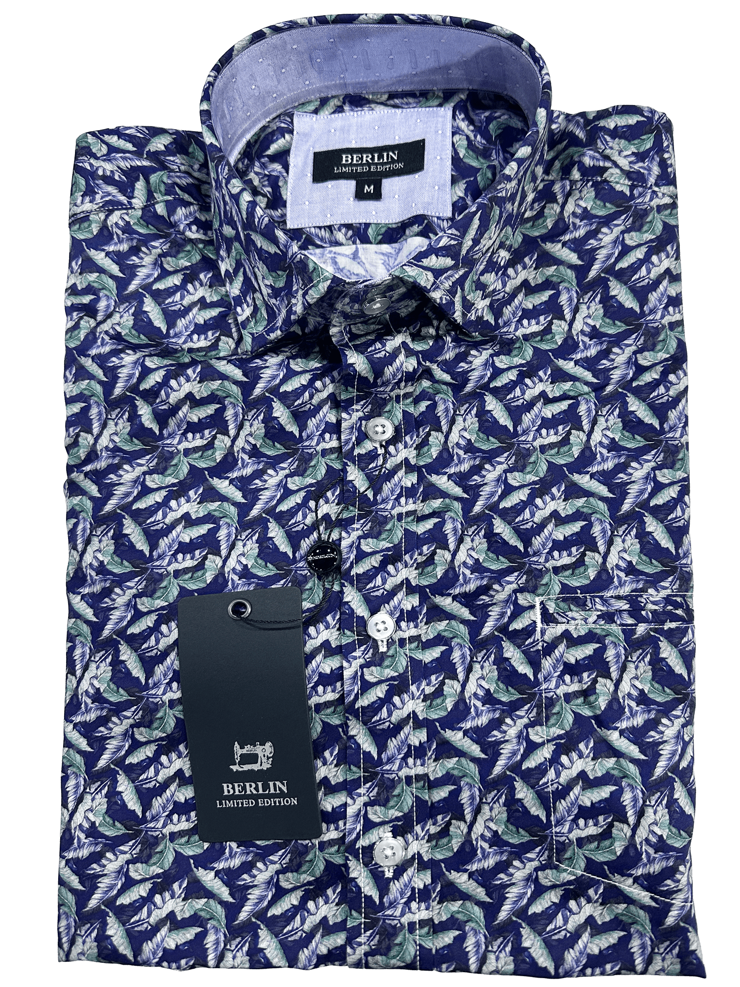 S495 S/S Leaf Print Cotton S/S - Harrys for Menswear