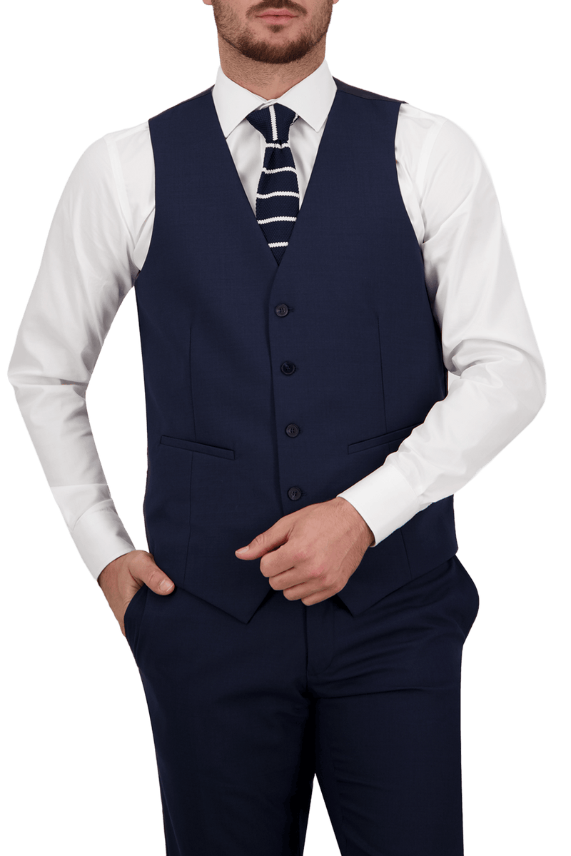 B7 - Navy Saul Waist Coat - Harrys for Menswear